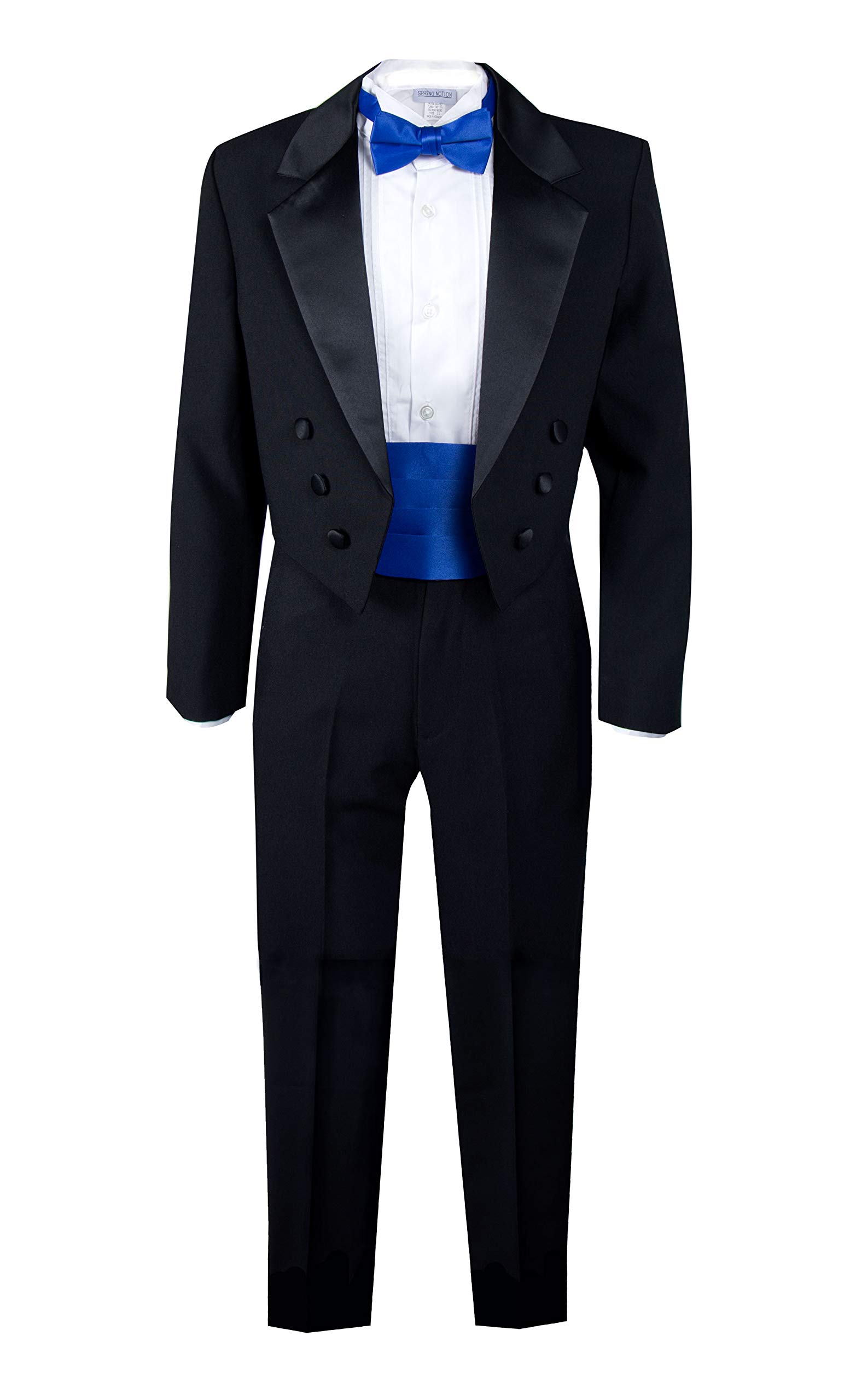 Boys' Black Classic Tuxedo with Tail - Formal Spring Suit for Weddings, Prom & Special Occasions | Notion Brand