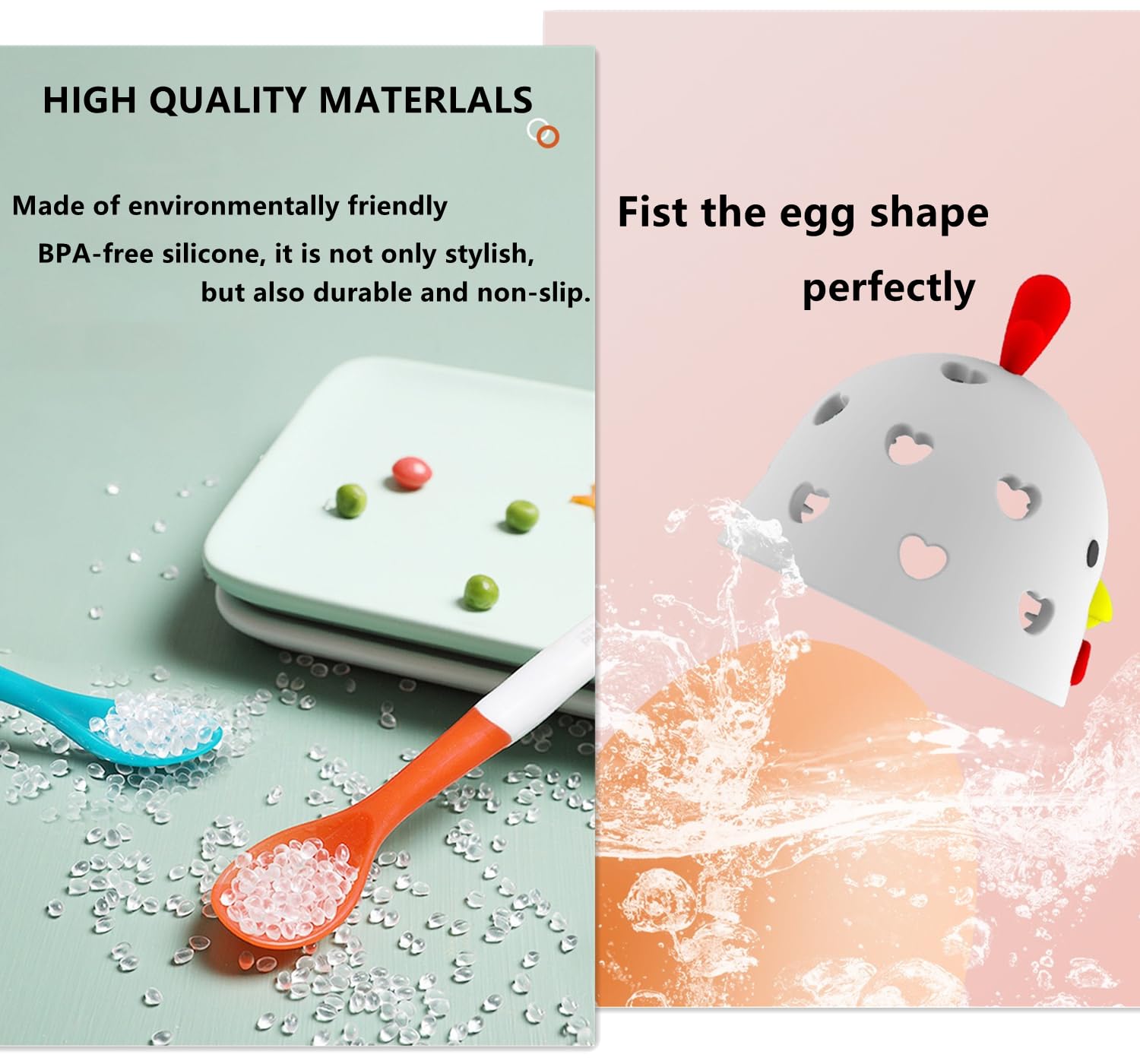 2 Pack Egg Cleaning Brush Set - Fresh Egg Washer & Scrubber for Farm Fresh Eggs - Durable Egg Cleaning Tools (White + Egg Color) - Perfect for Home Kitchen, Farm Use & Egg Washing Stations