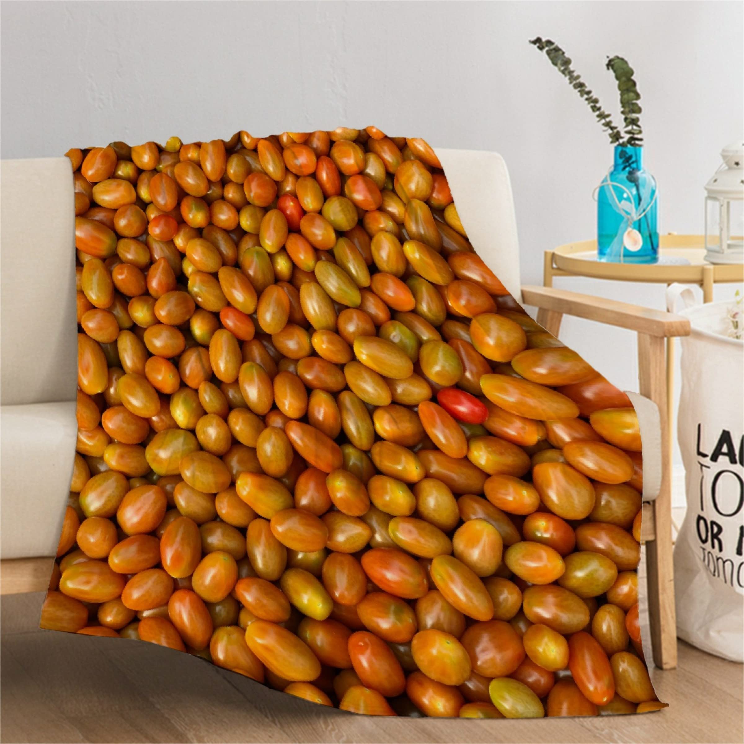 Thuswarm Roma Tomato Flannel Throw Blanket - Extra Large 120