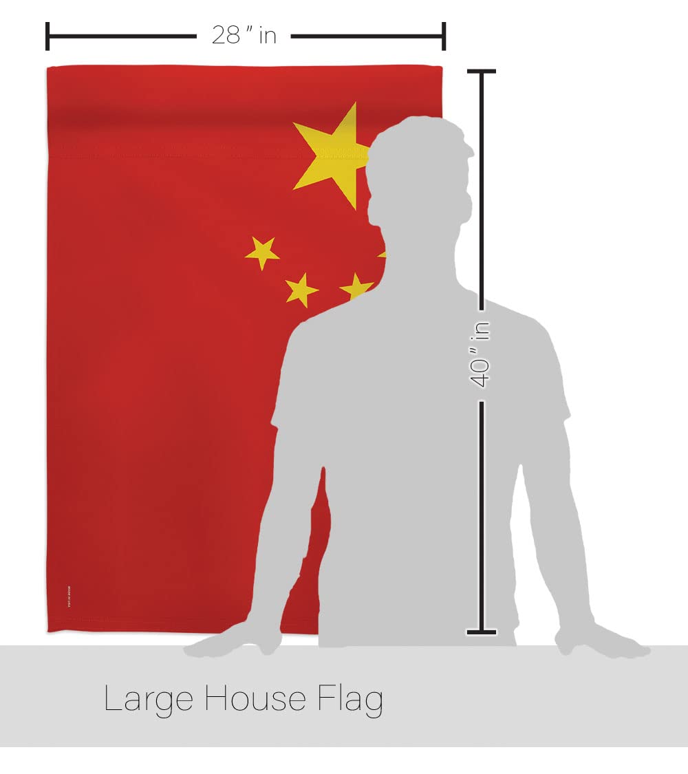 China World Nationality Flag Set 28x40 with Pole - Home & Garden Decor