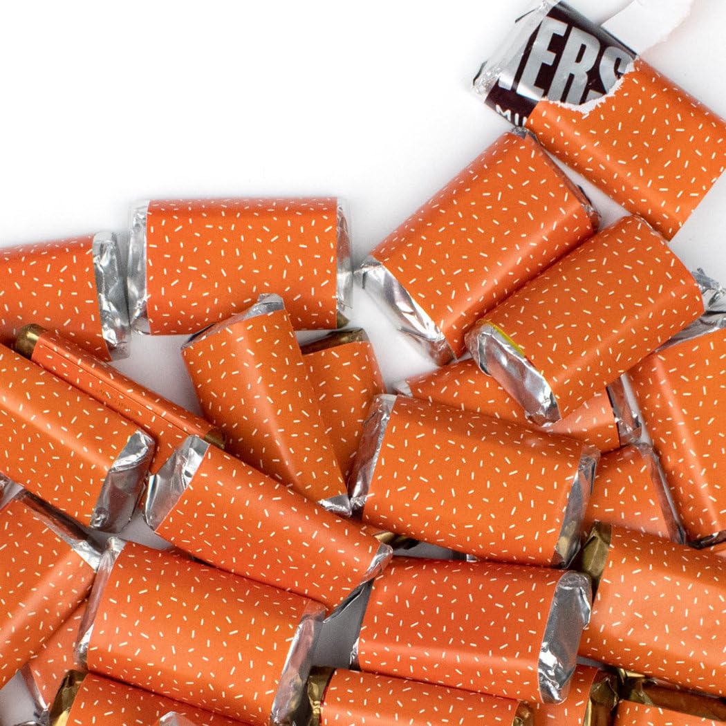 41 Pcs Orange Candy Wrapped Miniature Chocolates - Bulk Party Favors, Halloween Treats & Gift Box Fillers for Holidays, Birthdays & Celebrations