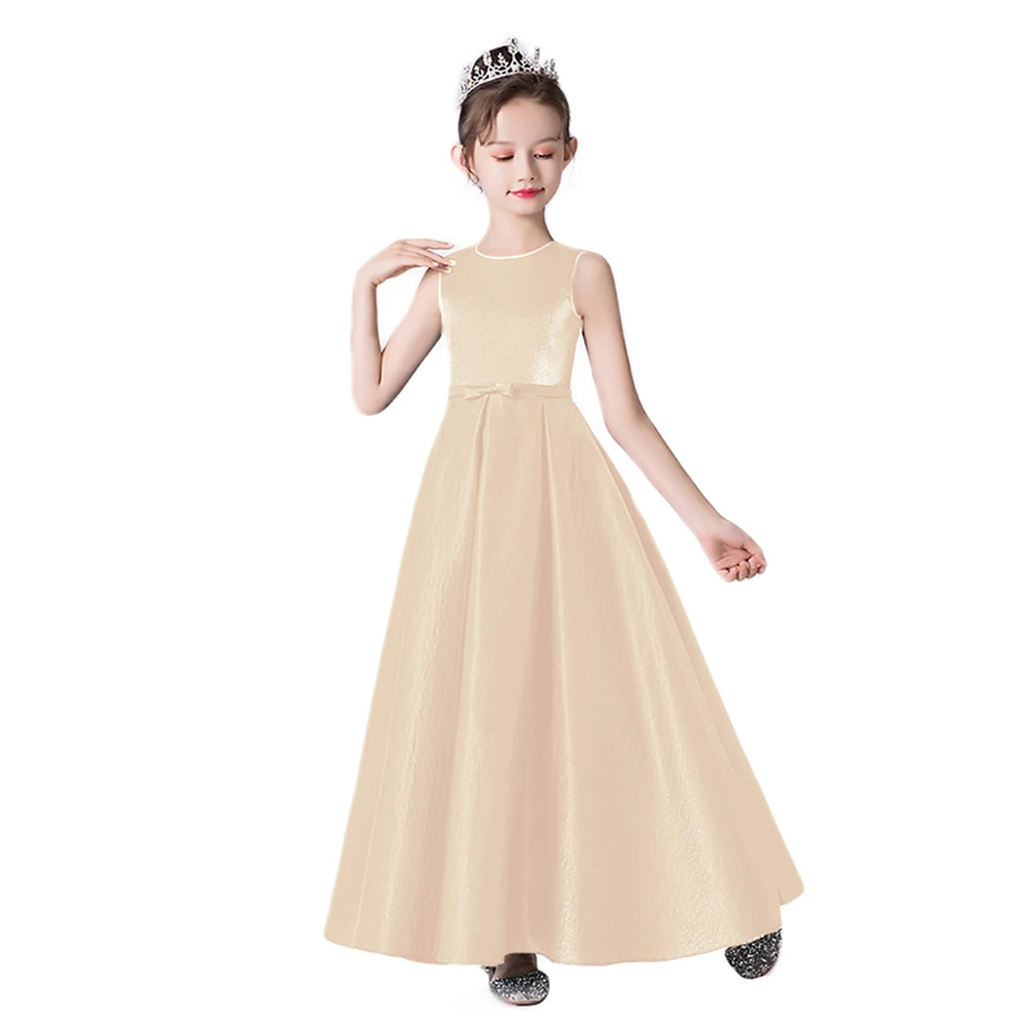 Elegant Christmas Dress for Girls - Long Sleeve Formal Gown for Banquet, Concert, Wedding & Party | Holiday Celebration & Special Occasions