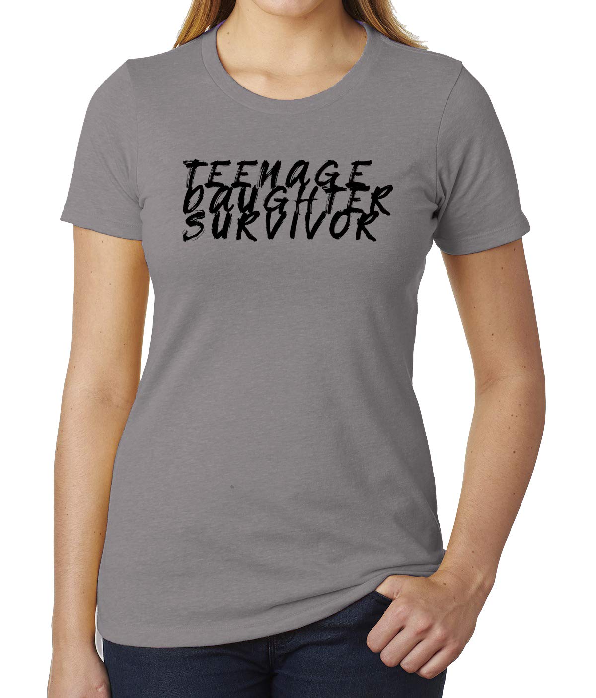 Funny Teenage Daughter Survivor Graphic T-Shirt - Cute Mom Shirts for Women - Perfect for Mother's Day, Birthday Gifts & Casual Wear