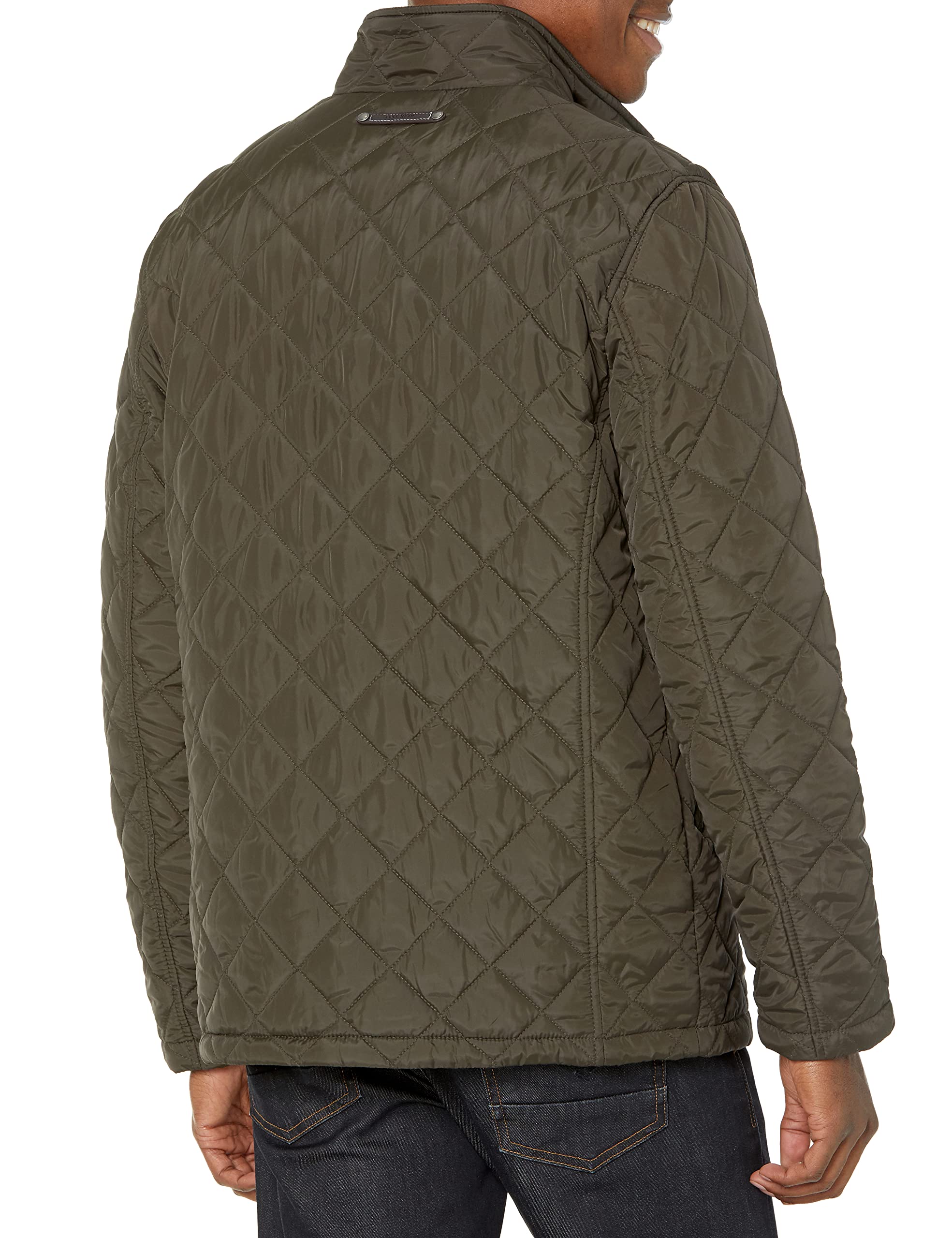 Cole Haan Men's Stand Collar Quilted Jacket - Lightweight Winter Coat for Business & Casual Wear | Water-Resistant & Warm Puffer Jacket for Office, Travel & Outdoor Activities