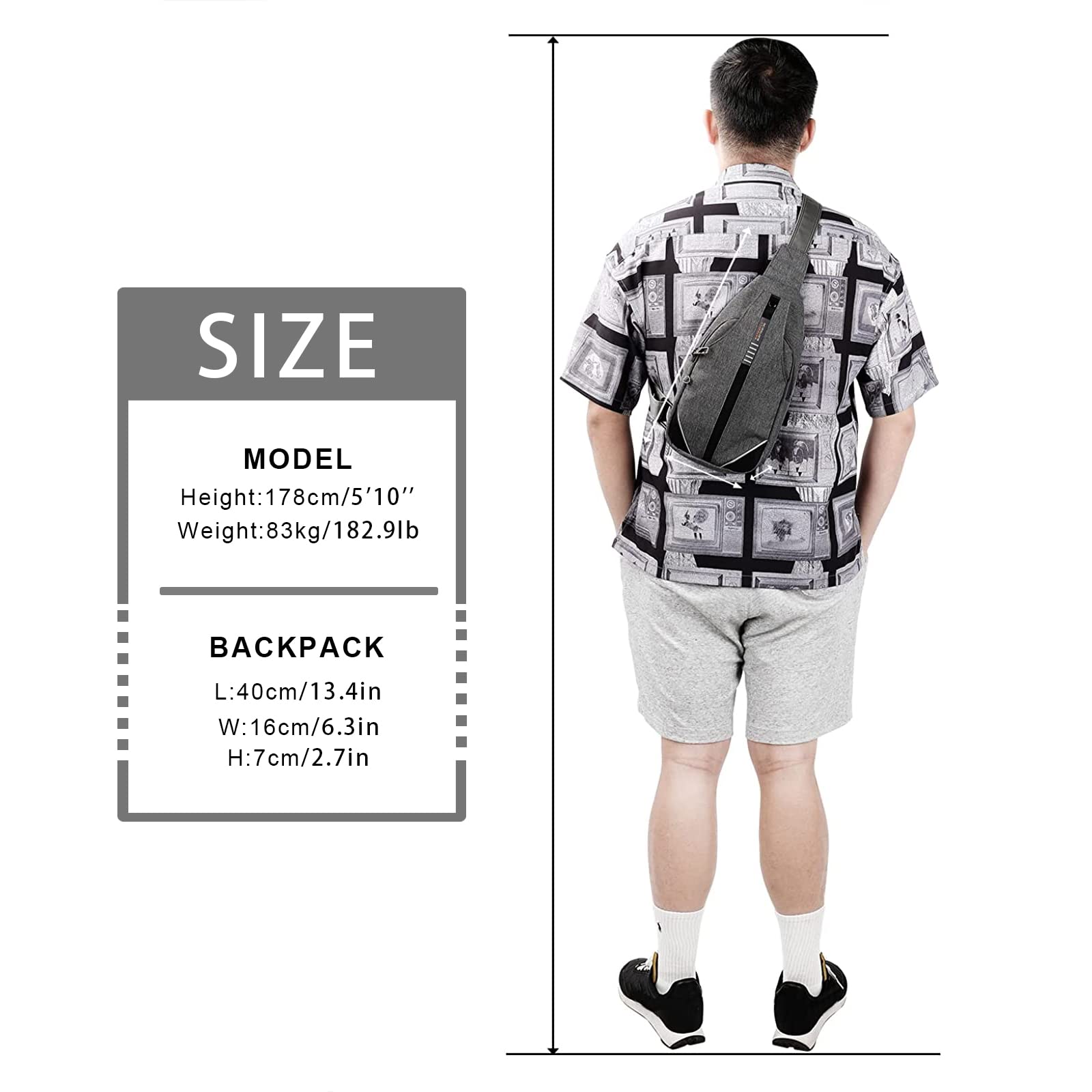 WATERFLY Anti-Theft Crossbody Sling Backpack - Lightweight Chest Shoulder Bag for Travel, Hiking & Daily Commute | Perfect for Men & Women