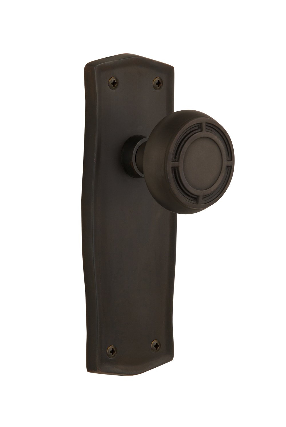 Nostalgic Warehouse Prairie Plate with Mission Knob - Single Dummy Door Handle in Oil-Rubbed Bronze Finish | Perfect for Vintage Home Decor & Cabinet Hardware Upgrade
