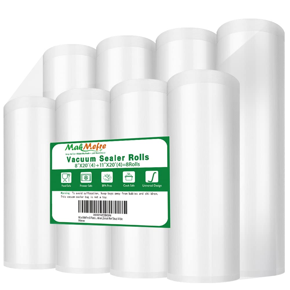 8 Pack Vacuum Sealer Bags Rolls - 8