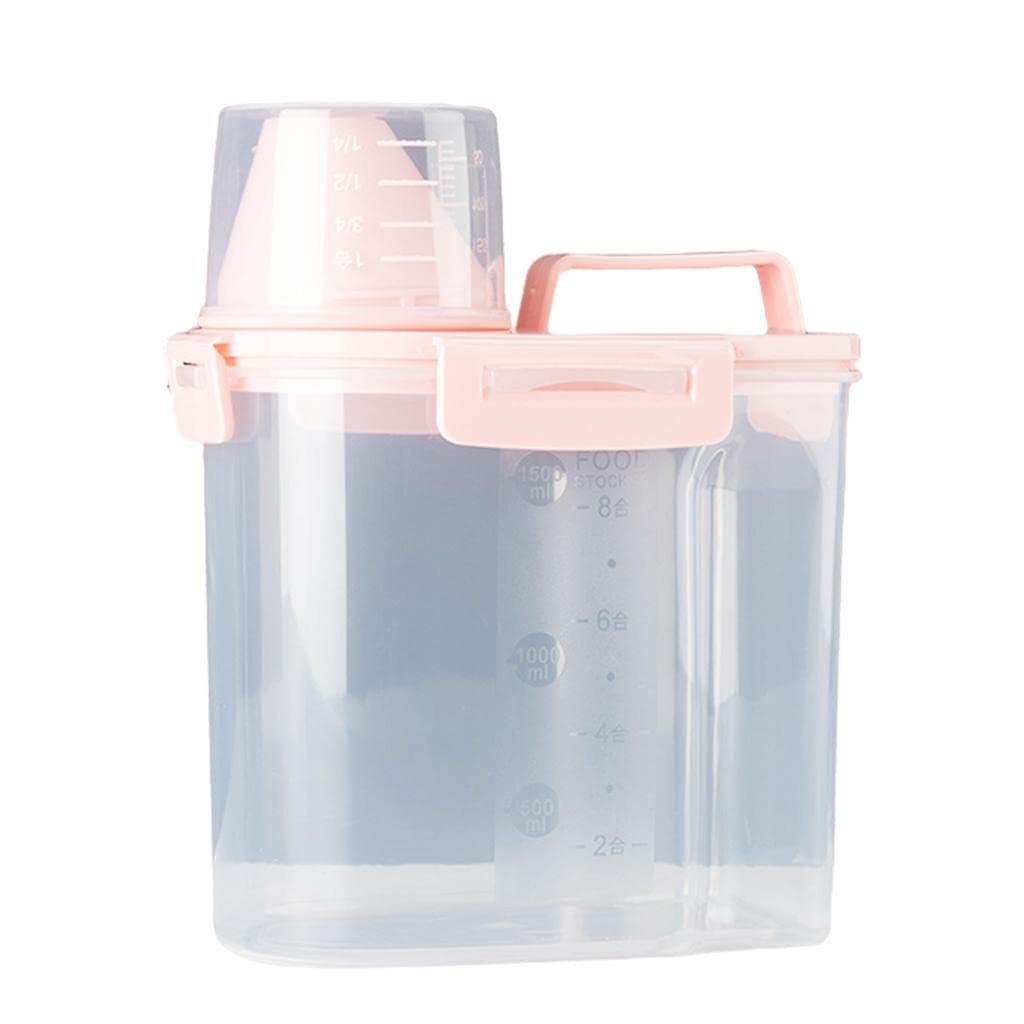 MERISHOPP Airtight Pet Food Storage Container - 5L Small Pink Bin for Cat & Dog Food - Keep Dry & Fresh - Perfect for Kitchen, Pantry or Pet Feeding Area