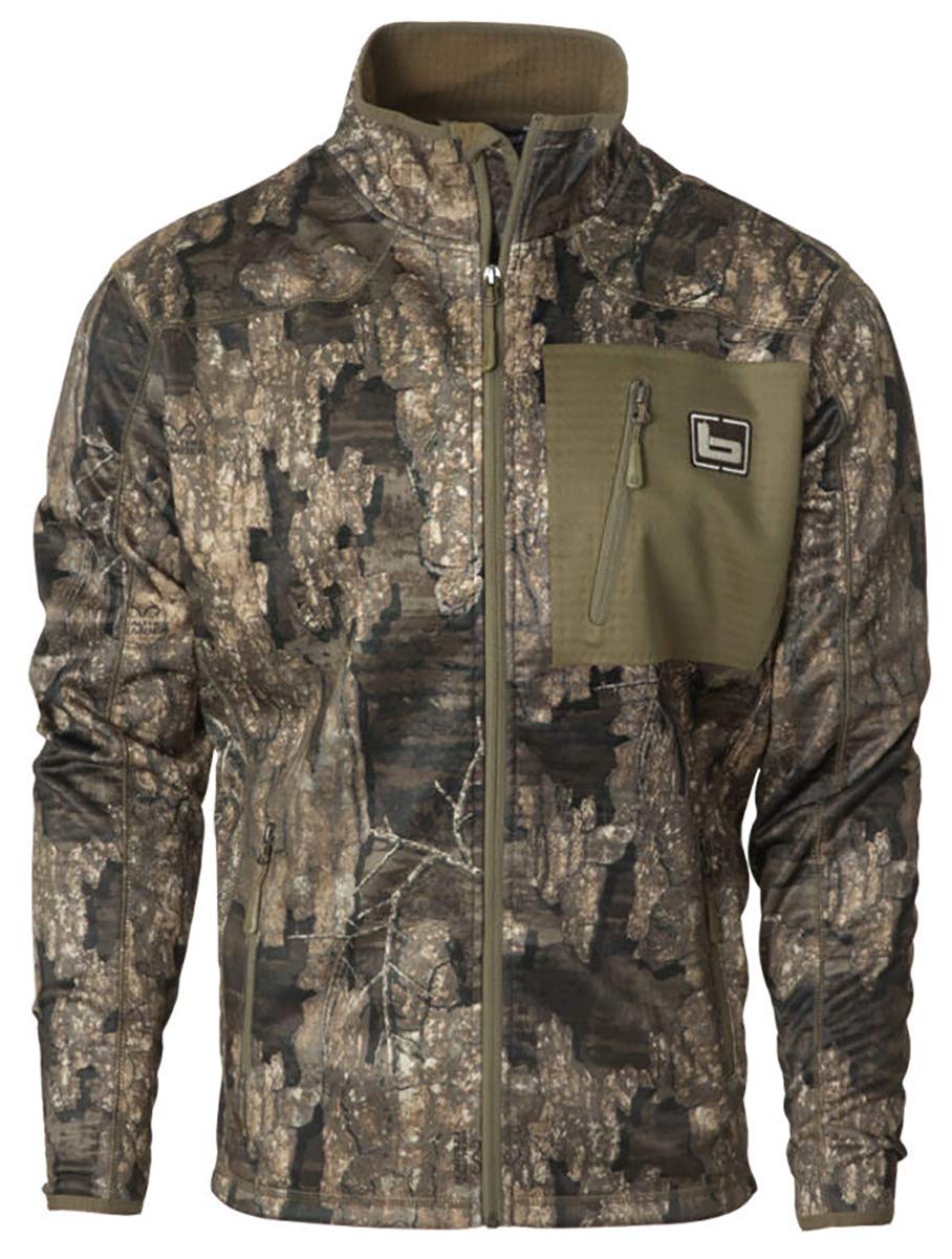 Banded Gear Mid Layer Full Zip Fleece Jacket - Mossy Oak Shadow Grass Habitat Camo | Warm & Comfortable Hunting Jacket for Men | Perfect for Outdoor Activities, Camping & Cold Weather