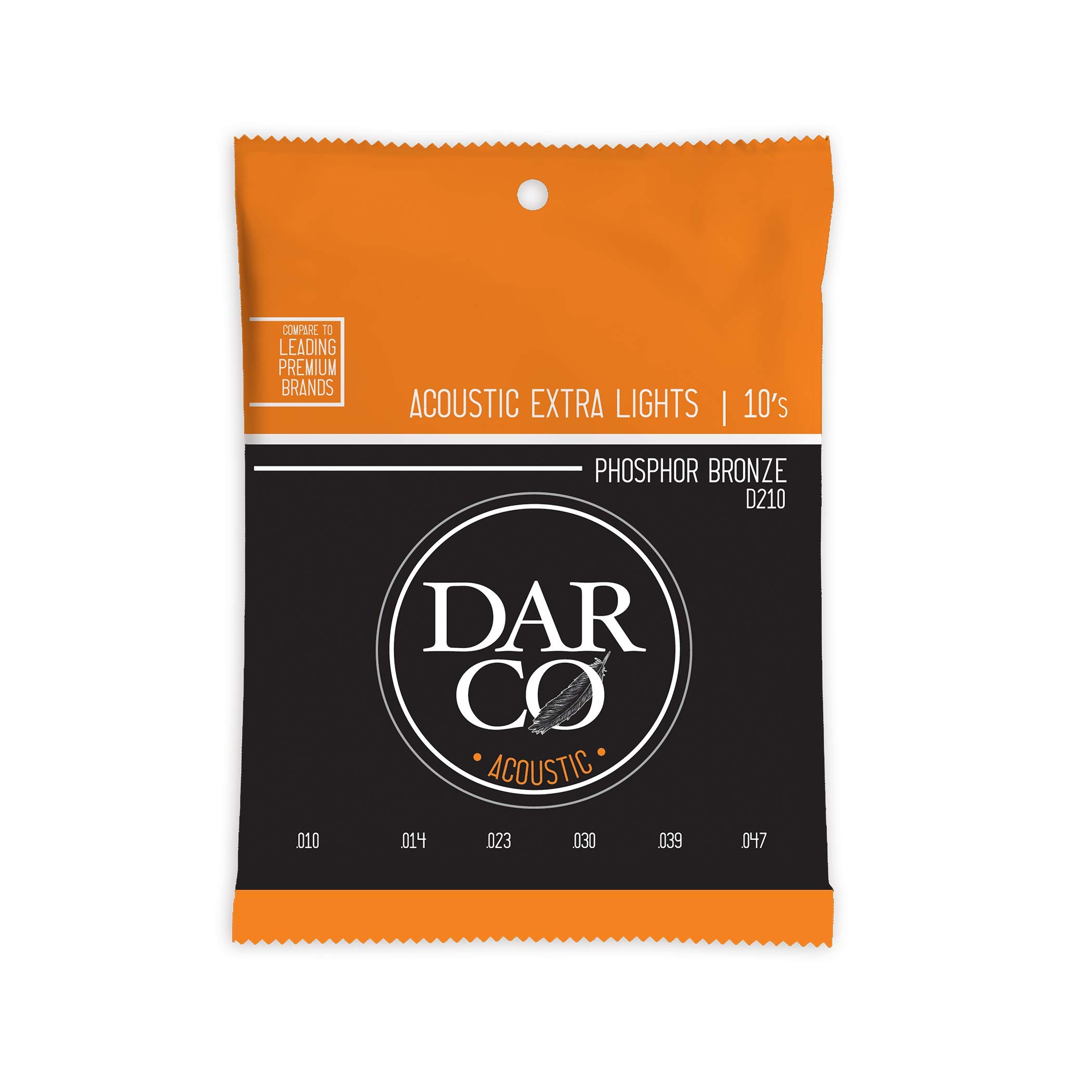 Darco Acoustic Guitar Strings 92/8 Bronze 6-String Extra Light Set - Perfect for Beginners & Fingerstyle Playing