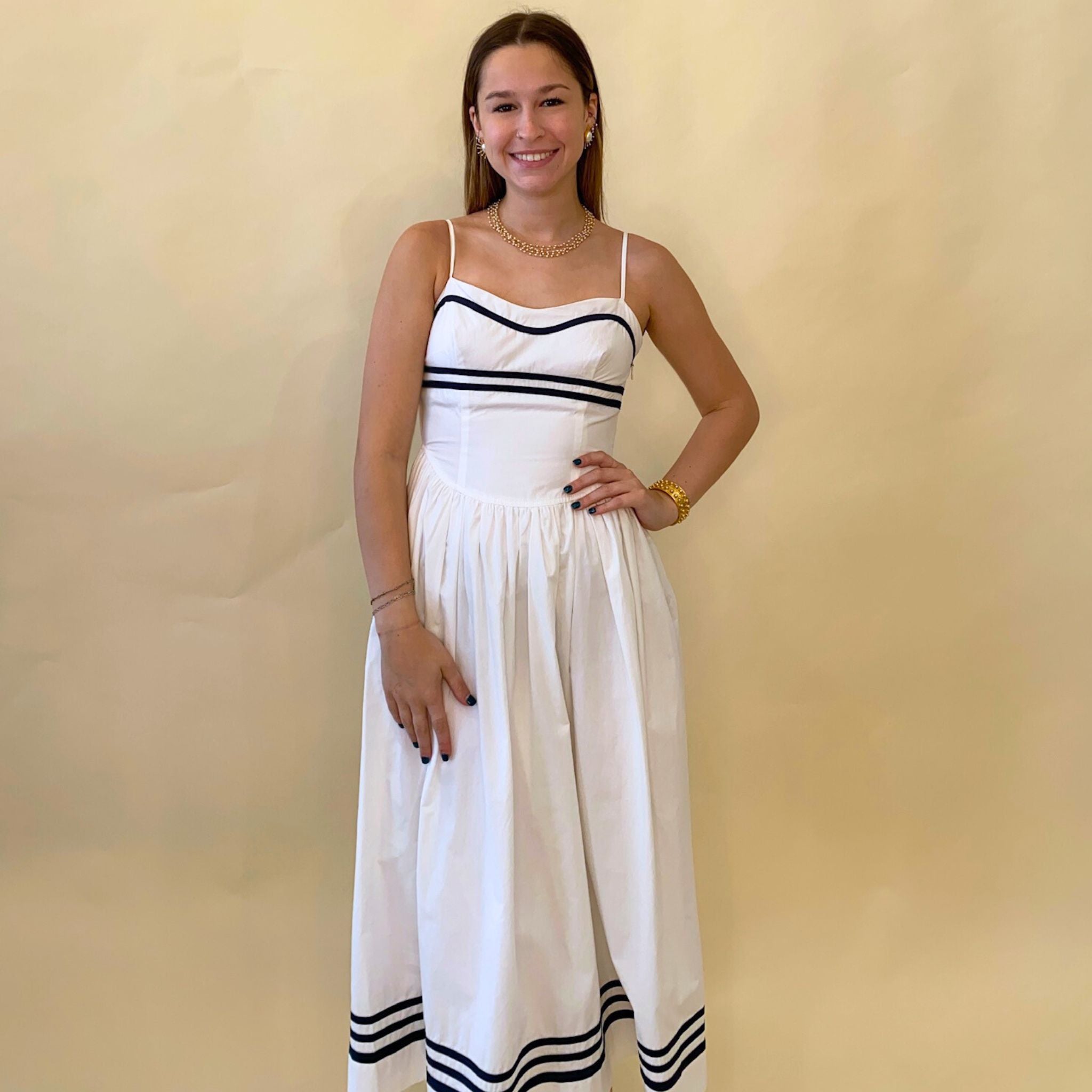 Spaghetti Strap Smocked Midi Dress for Women - Flowy Summer Sundress with Ruffles | Perfect for Beach Vacations, Date Nights & Brunch Outings