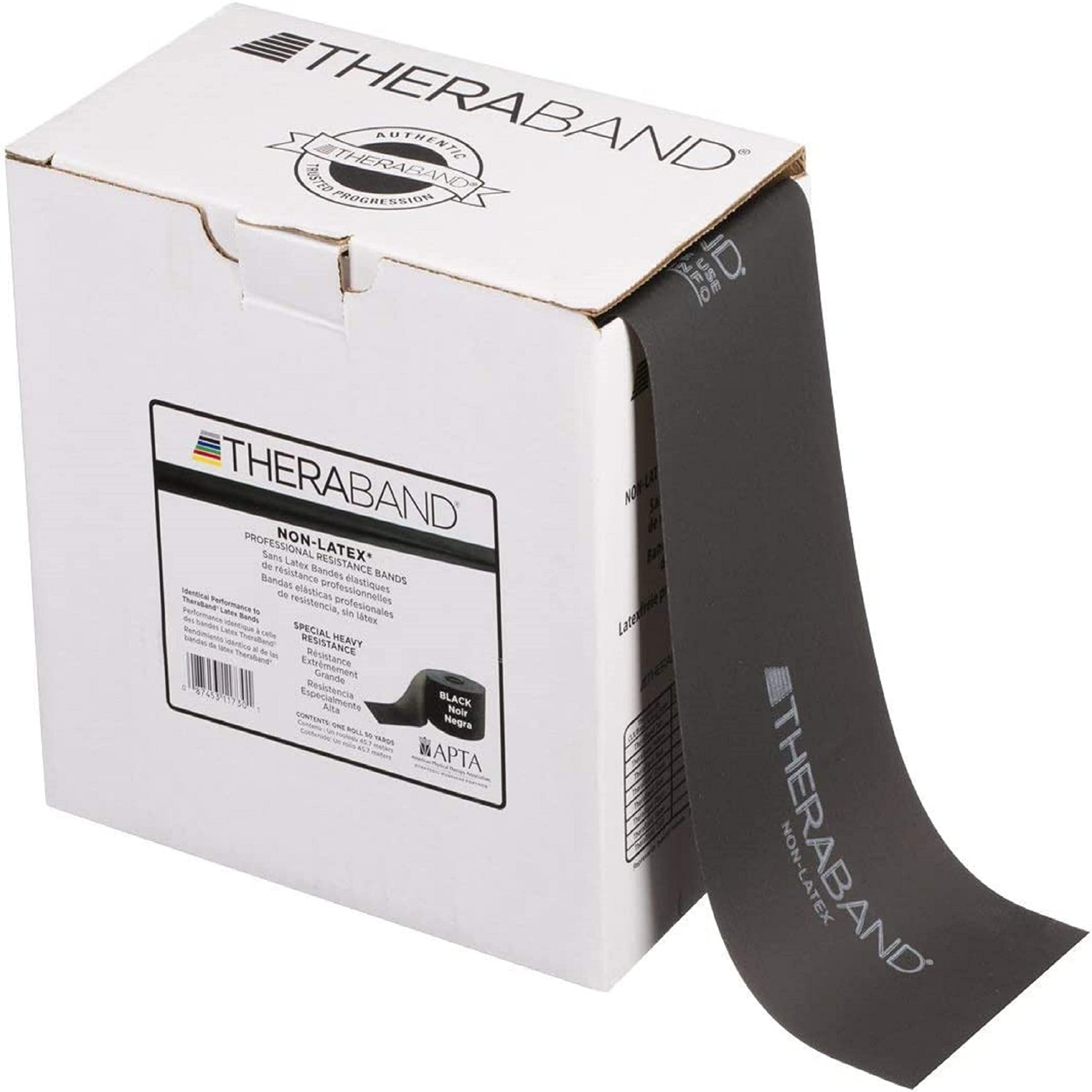 THERABAND Resistance Band 50 Yard Roll - Latex-Free Professional Exercise Bands for Strength Training, Physical Therapy & Pilates | Upper & Lower Body Workouts, Flexibility & Rehab | Includes Convenient Dispenser Box for Home & Gym Use