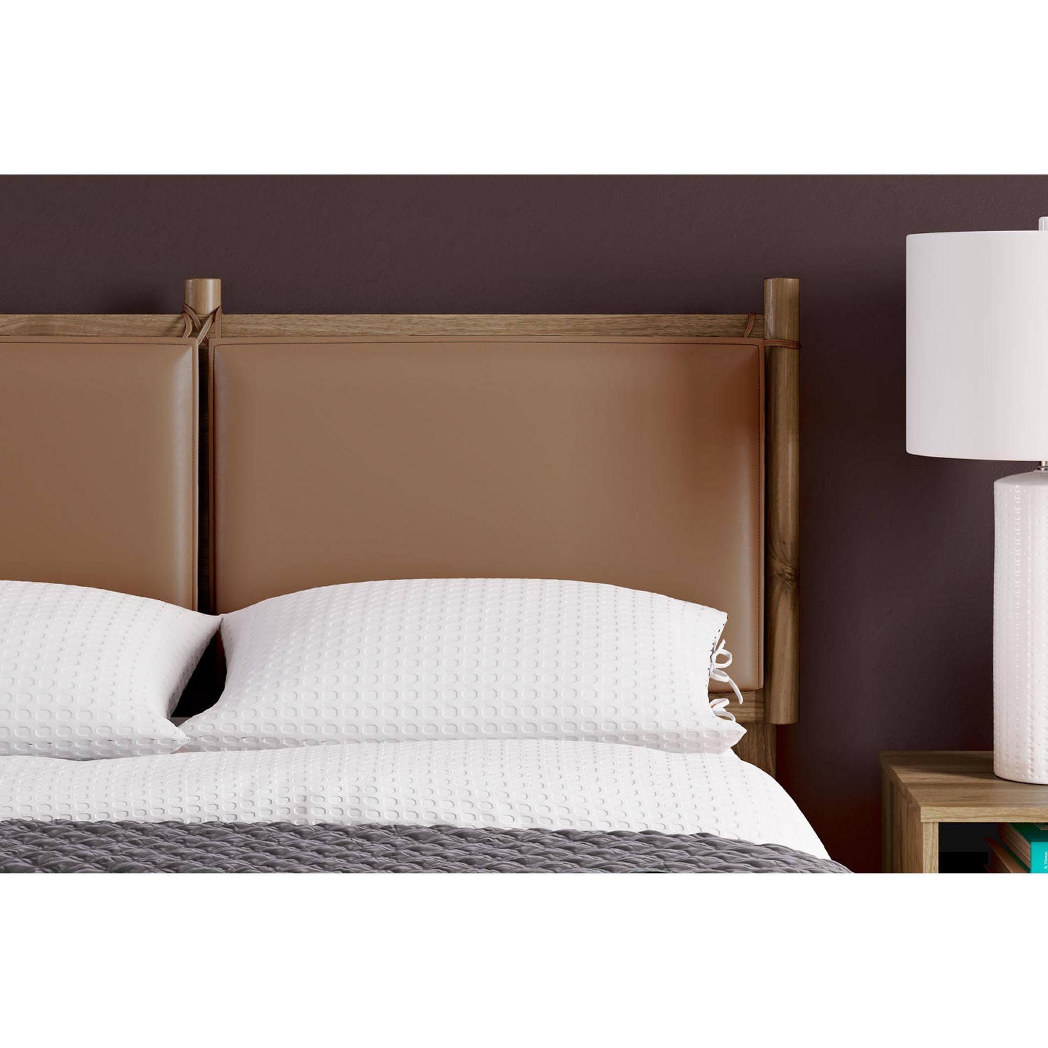 Aprilyn Full Platform Bed Frame - Solid Wood, Honey Finish - Queen Size Bed with Sturdy Slat Support for Modern & Minimalist Bedrooms
