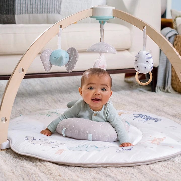 Aden+Anais Play and Discover Baby Activity Gym - Soft Cotton Playmat with Hanging Toys for Infant Development - Perfect for Tummy Time, Sensory Play & Nursery Decor