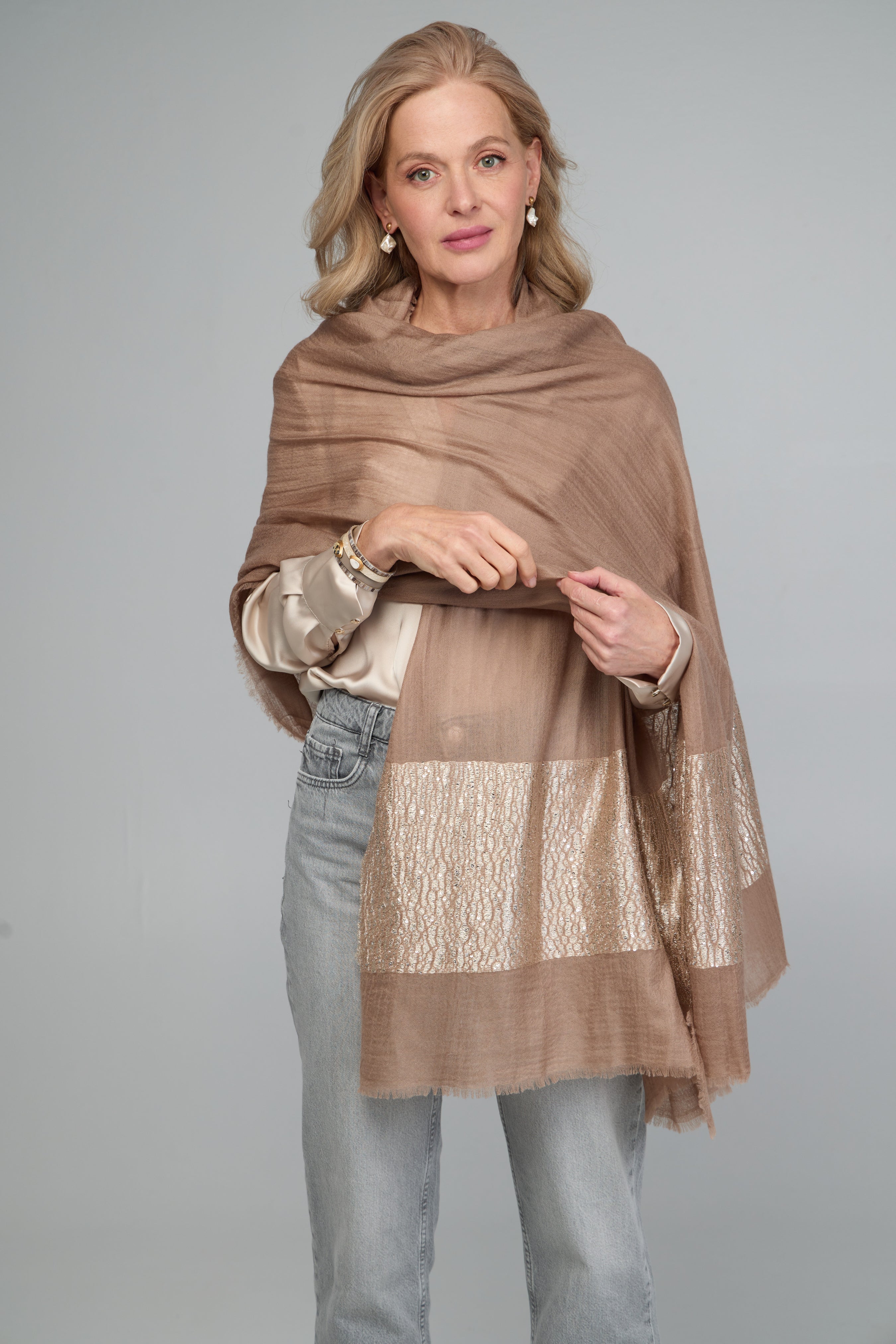 Luxury Embellished Cashmere Shawl Wrap - Soft Warm Winter Scarf for Women - Perfect for Evening Parties, Weddings & Office Wear
