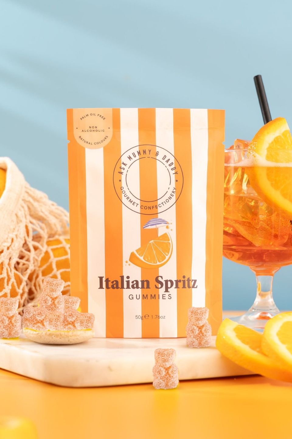 Italian Spritz Gummies - Authentic Aperol Flavor Candy | Perfect for Cocktail Parties, Movie Nights & Gifts