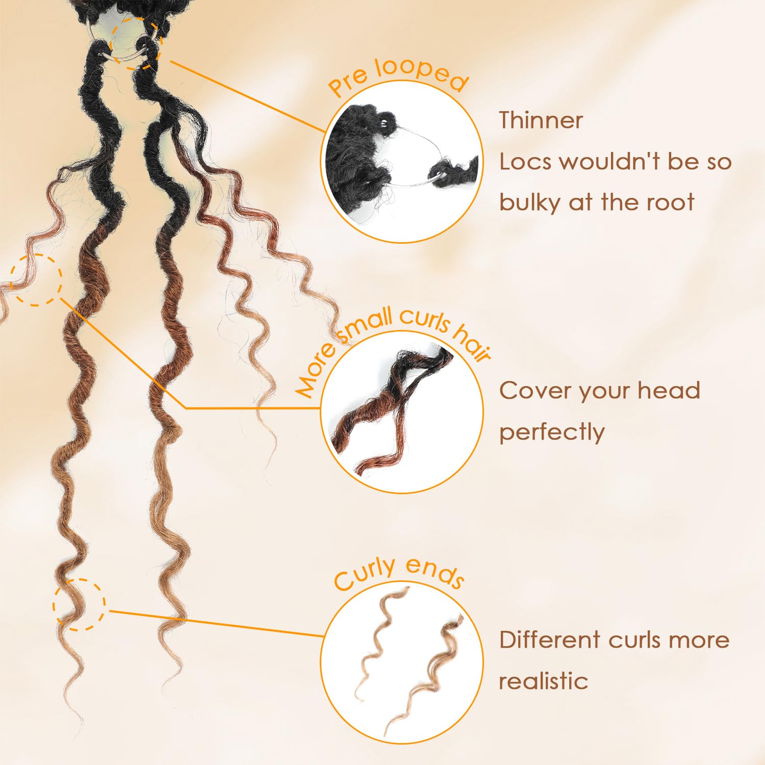Callia Faux Locs Crochet Hair - 12 Inch 8 Packs Goddess Locs Pre-Looped Crochet Braiding Hair for Black Women (T1B/30/27) with Curly Ends - Perfect for Protective Styles, Natural Hair Care & Everyday Wear
