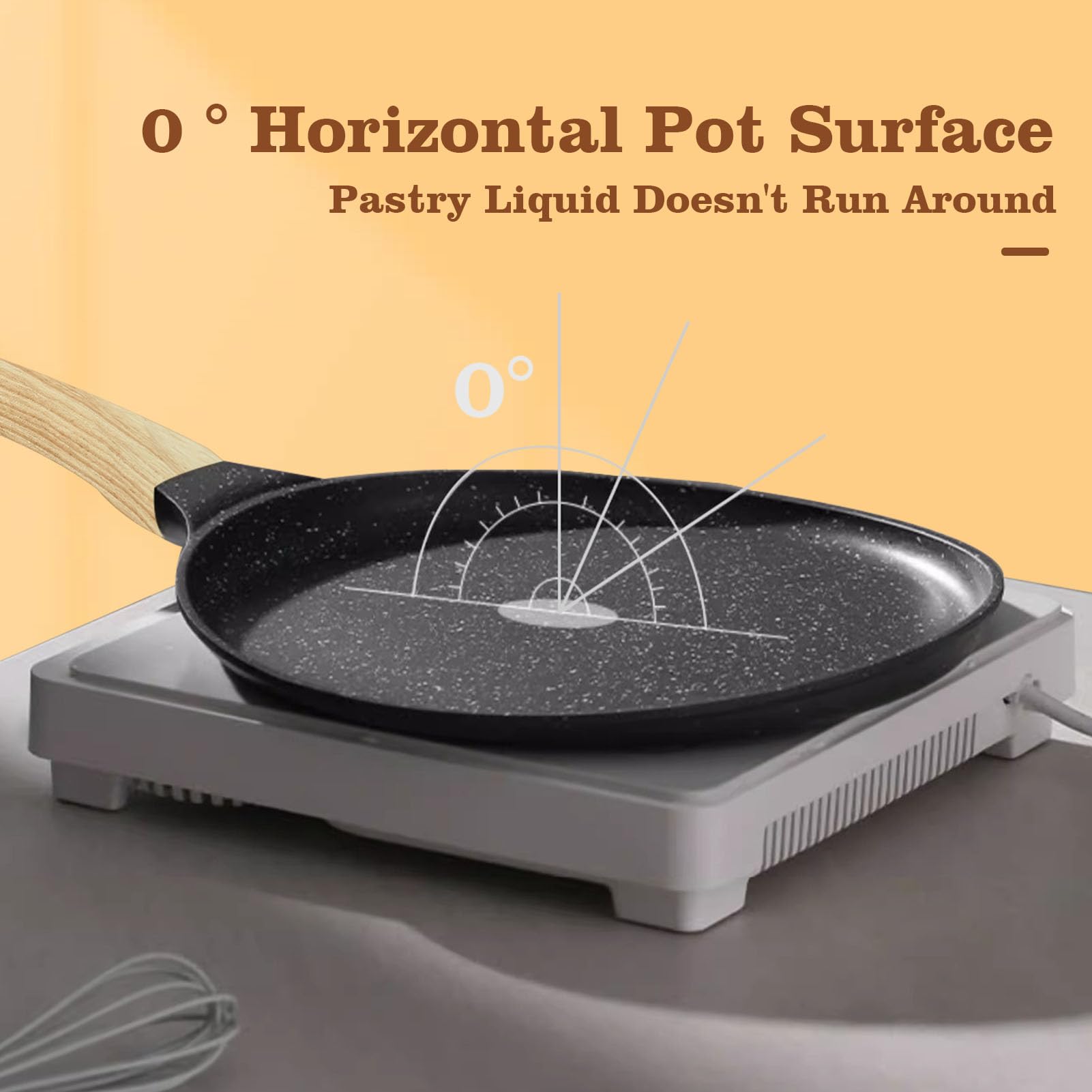 Non-Stick 28cm Aluminum Alloy Flat Bottom Frying Pan for Pancakes, Crepes, Omelets - Induction & Gas Stove Compatible - Perfect for Breakfast, Camping & Home Cooking
