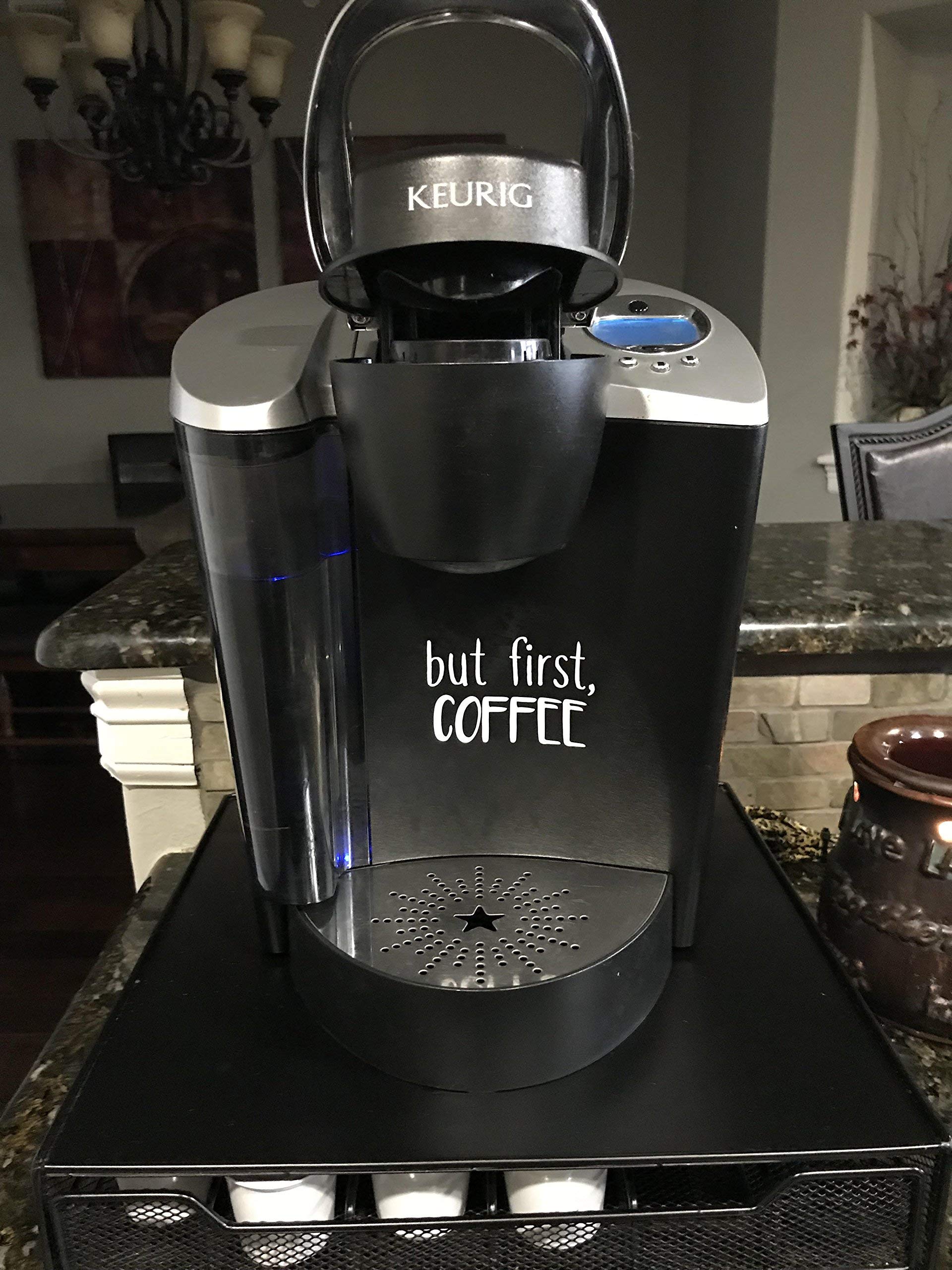 Funny Coffee Decal Sticker for Keurig & Nespresso Machines - Perfect for Coffee Mugs, Espresso Makers & Kitchen Decor - Great Gift for Coffee Lovers - Use at Home, Office or Cafe