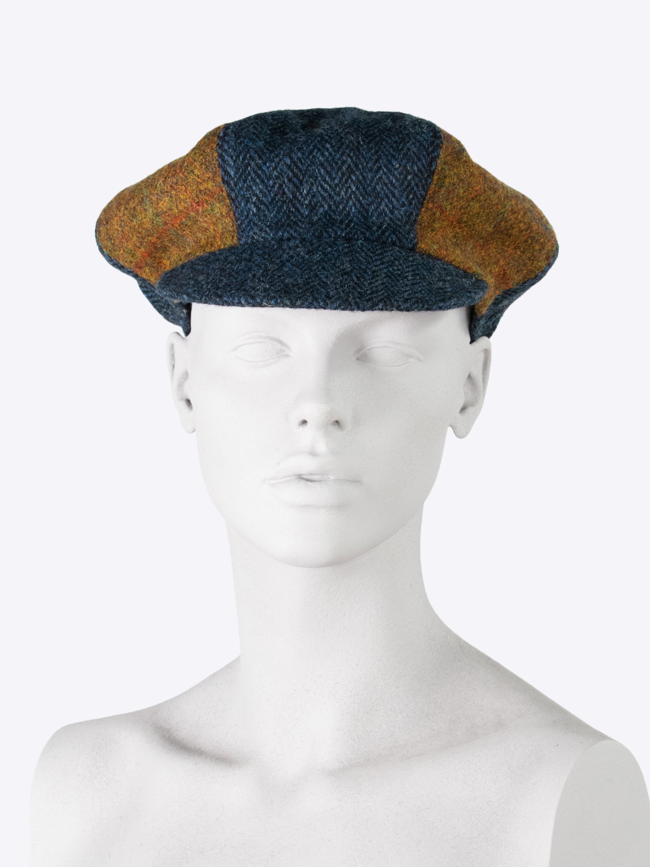 Baker Boy Cap for Women - Navy Blue & Rust Vintage Style Newsboy Hat - Perfect for Casual Outfits, Outdoor Activities & Fashion Accessories