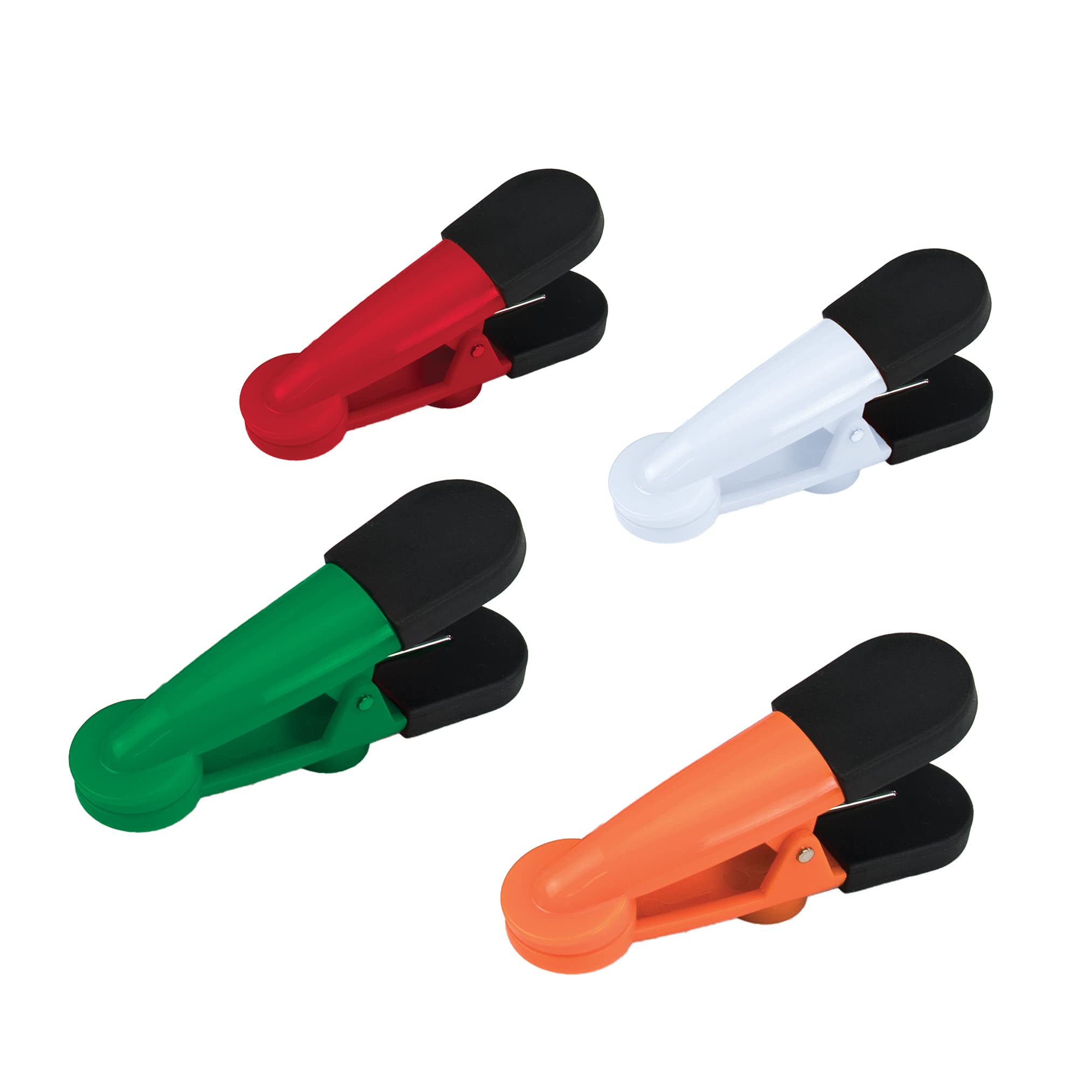 Tovolo Set of 4 Magnetic Clips for Food Storage, Notes & Organization - Colorful Kitchen & Office Organizers for Fridge, Whiteboard & Bulletin Board
