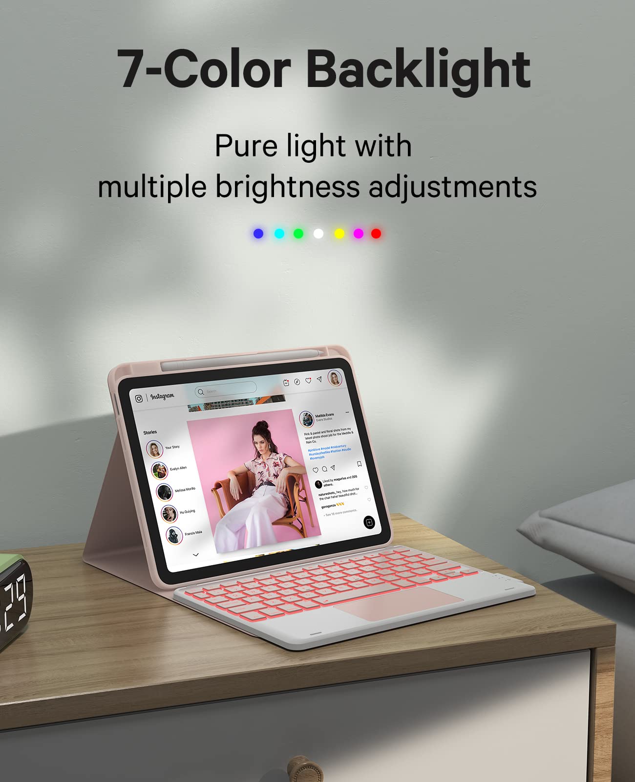 GreenLaw iPad 10th Generation Case with Backlit Keyboard - 7-Color RGB Lighting, Waterproof & Stain Resistant Protective Cover, Smart Touchpad & Dual Wireless Connectivity for iPad 10.9