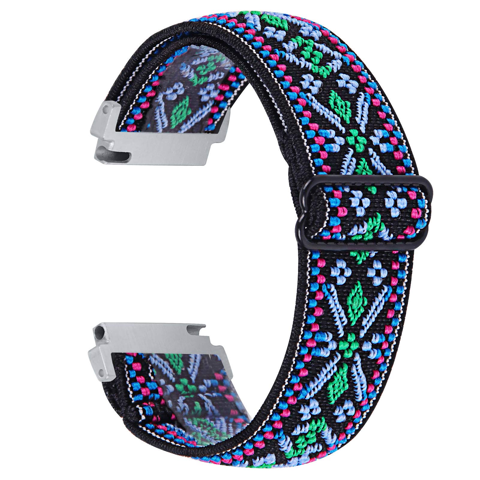 ECSEM Compatible with FirYawee Bands - Elastic Replacement Stretch Wristbands for Women & Men - Adjustable Nylon Fabric Strap Scrunchies Solo Loop Bracelet (19 Colors) - Perfect for Fitness, Yoga, and Everyday Wear