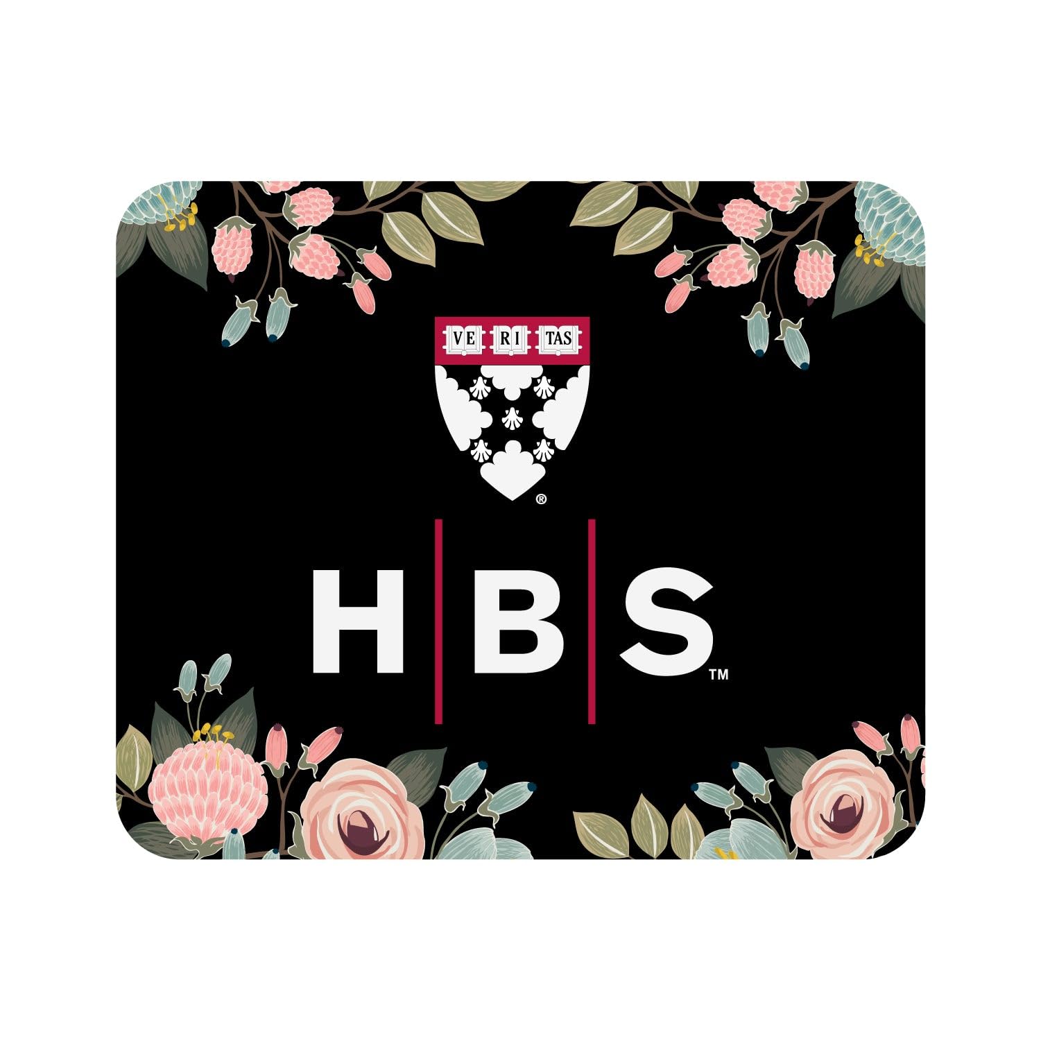 Premium Non-Slip Mouse Pad - Harvard Business School Inspired Floral Pink Fabric Desk Mat for Office, Gaming & Home Workspace
