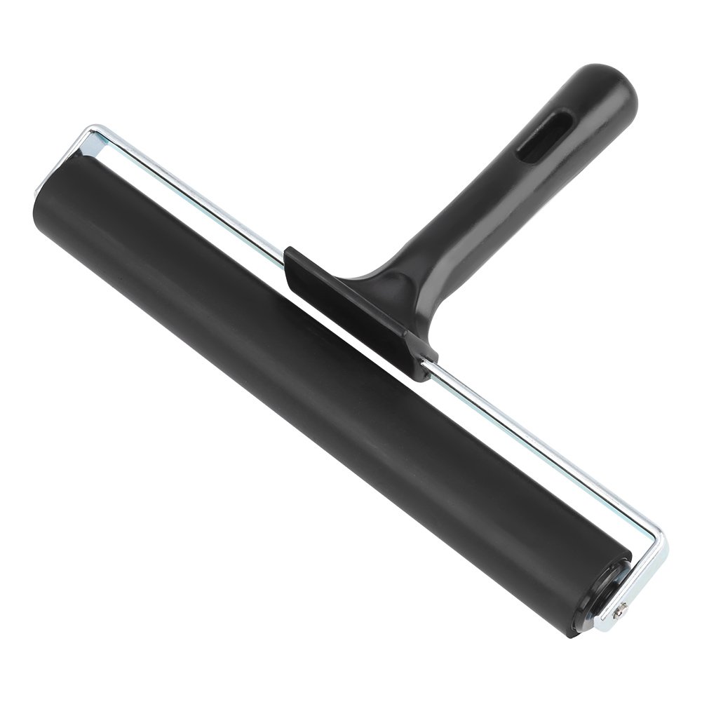 FTVOGUE 20cm Rubber Brayer Roller Brush - Professional Block Printing, Art Crafts, Oil Painting & Stamping Inking Tool for Artists - Perfect for DIY Projects, Fabric Printing, and Mixed Media Art Creations