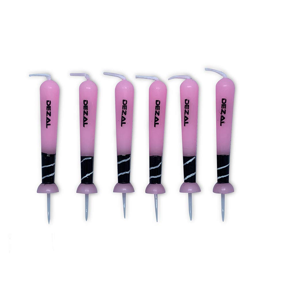 DEZAL Pink Softball & Baseball Bat Candles (6 Pack) - Baseball Birthday Party Decorations, Cupcake & Cake Toppers - Perfect for Softball Fastpitch Games, Baseball Fan Parties & Sports-Themed Celebrations