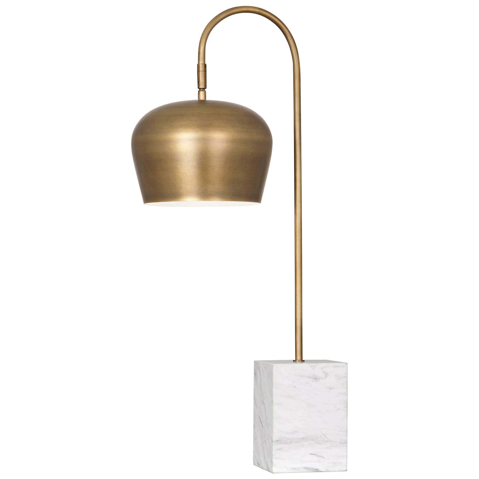 Rico Espinet Vintage Brass Arc Desk Lamp - Adjustable Warm Light for Home Office, Reading, and Study - Perfect for Modern and Industrial Decor