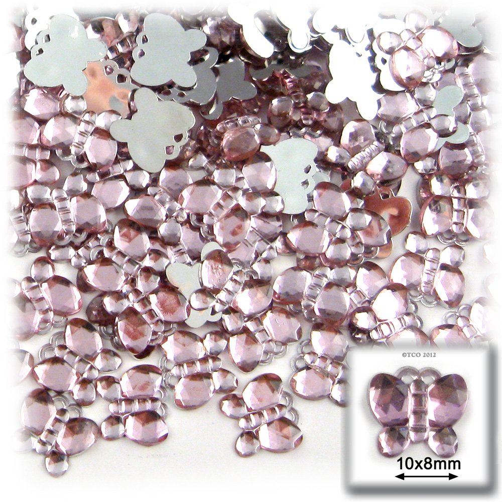 144pc 10mm Rhinestones Butterfly - Lavender Light Purple or Light Amethyst for DIY Crafts, Jewelry Making, Nail Art, and Scrapbooking