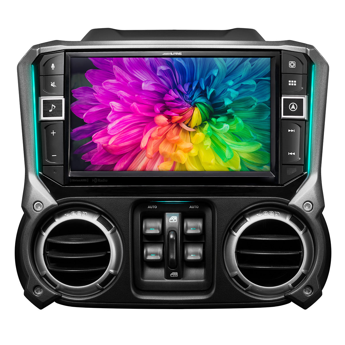 Alpine i509 WRA JK 9 Weatherproof Car Stereo for 2011-2018 Jeep Wrangler - Touchscreen Media Receiver with Bluetooth, HD Radio & Apple CarPlay - Perfect for Off-Road Adventures & Daily Commutes