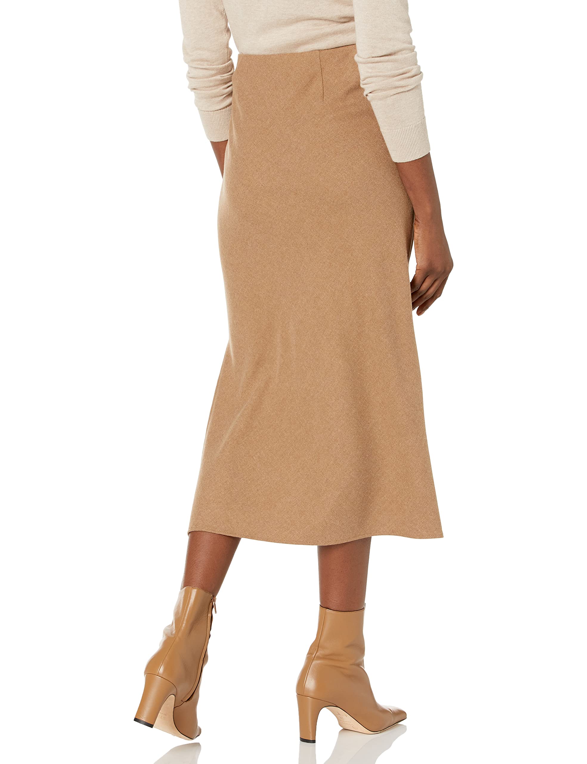 Vince Women's Brushed Flannel Side Slit Slip Skirt - Soft & Comfortable Midi Skirt for Fall & Winter, Perfect for Office, Date Night & Casual Outings