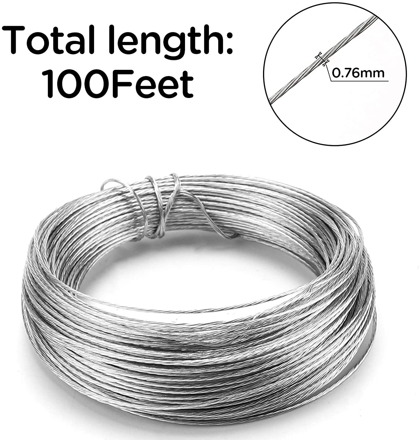 SAVITA 100 Feet (30m) Heavy Duty Picture Hanging Wire Kit - Strong Steel Cable for Photo Frames, Mirrors, Clocks & Wall Art - Perfect for Home Decor, Gallery Displays & Office Wall Hangings