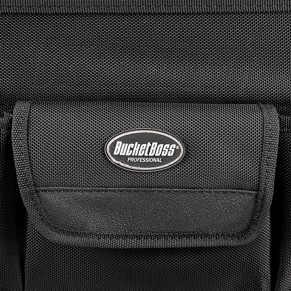 Bucket Boss Pro Tool Tote 18 - Heavy Duty Professional Series Tool Bag (74018) in Black - 18 Inch Organizer for Construction, Electricians & DIY Projects