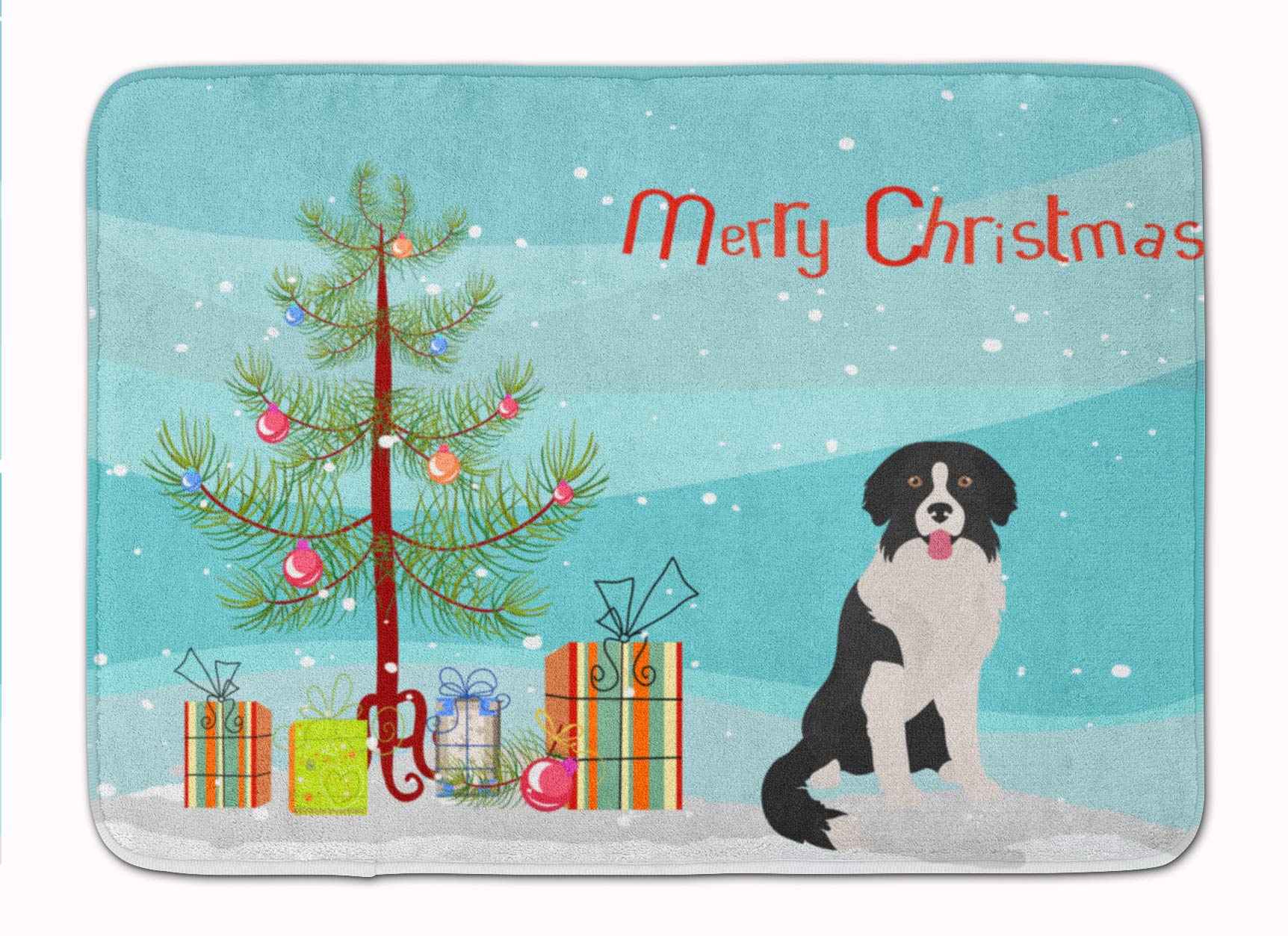 Borador Christmas Tree Machine Washable Memory Foam Bath Mat - Non-Slip Kitchen & Bathroom Rug, Quick Dry Durable Floor Mat with Decorative Artwork - Perfect for Holiday Home Decor, Bathroom Safety & Cozy Kitchen Flooring