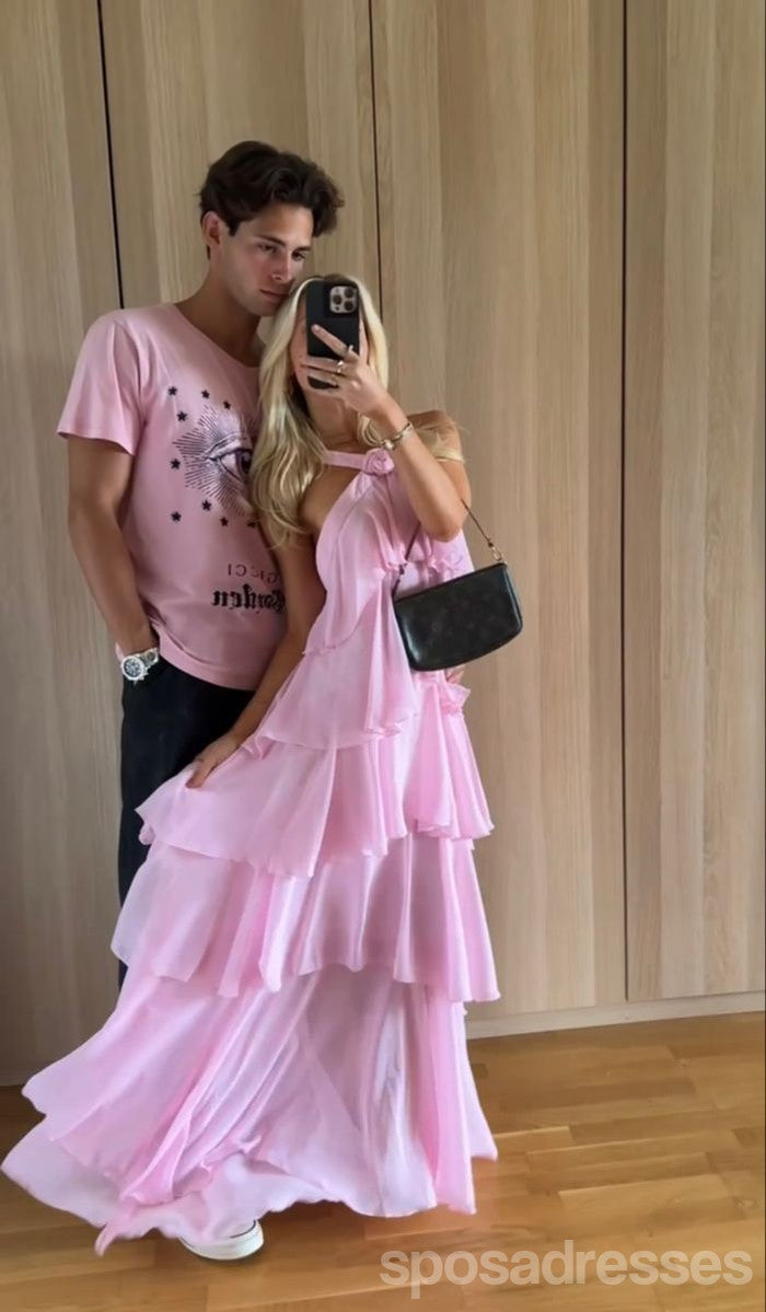 Elegant Pink A-Line Halter Maxi Long Party Prom Dress for Women - Formal Evening Gown for Homecoming, Wedding, Ball & Special Occasions