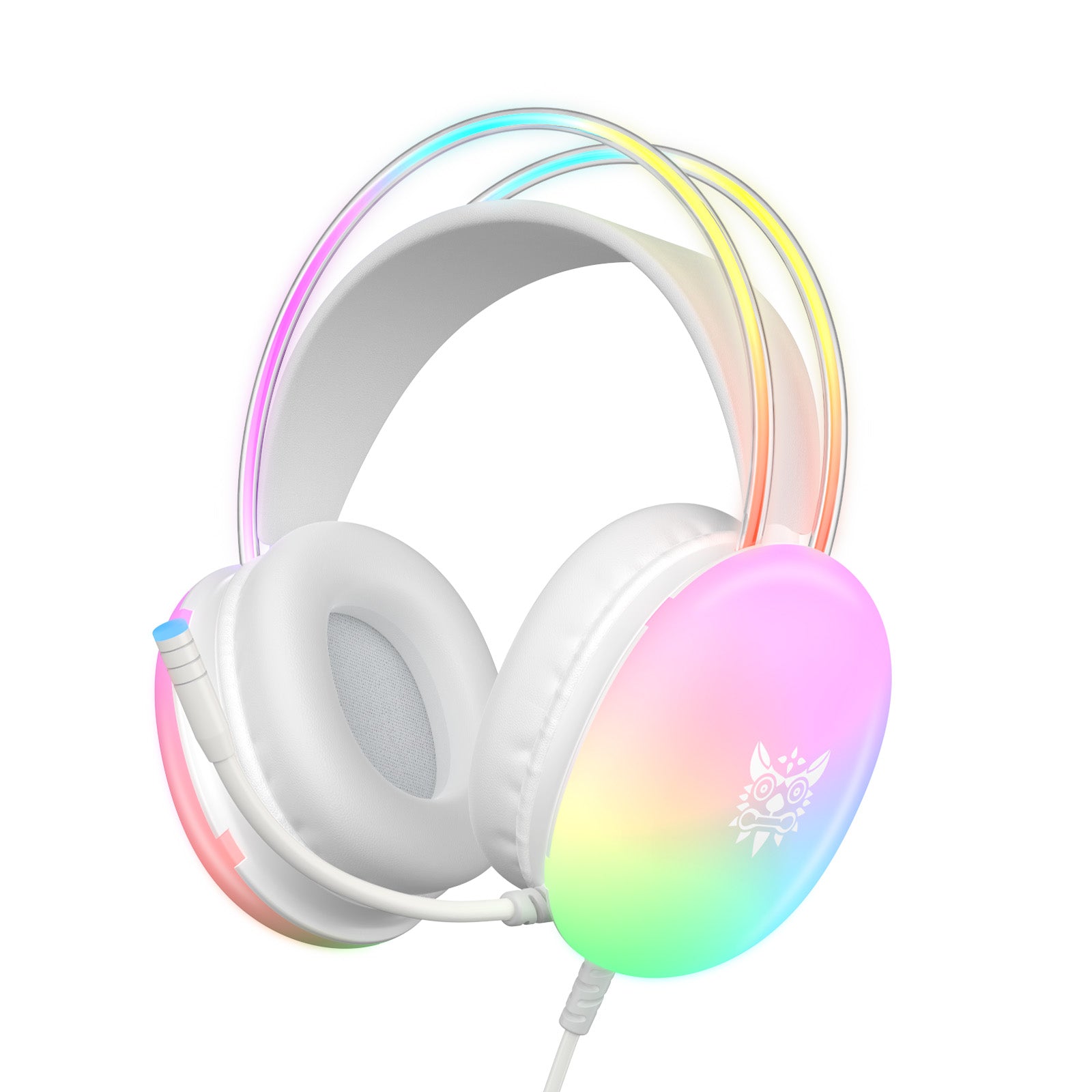 ONIKUMA X25 RGB Cat Ear Gaming Headset with Microphone - Wireless Over-Ear Headphones for PC, PS4, PS5, Switch - Cute LED Light Gaming Headphones for Girls, Streaming, Live Broadcasting