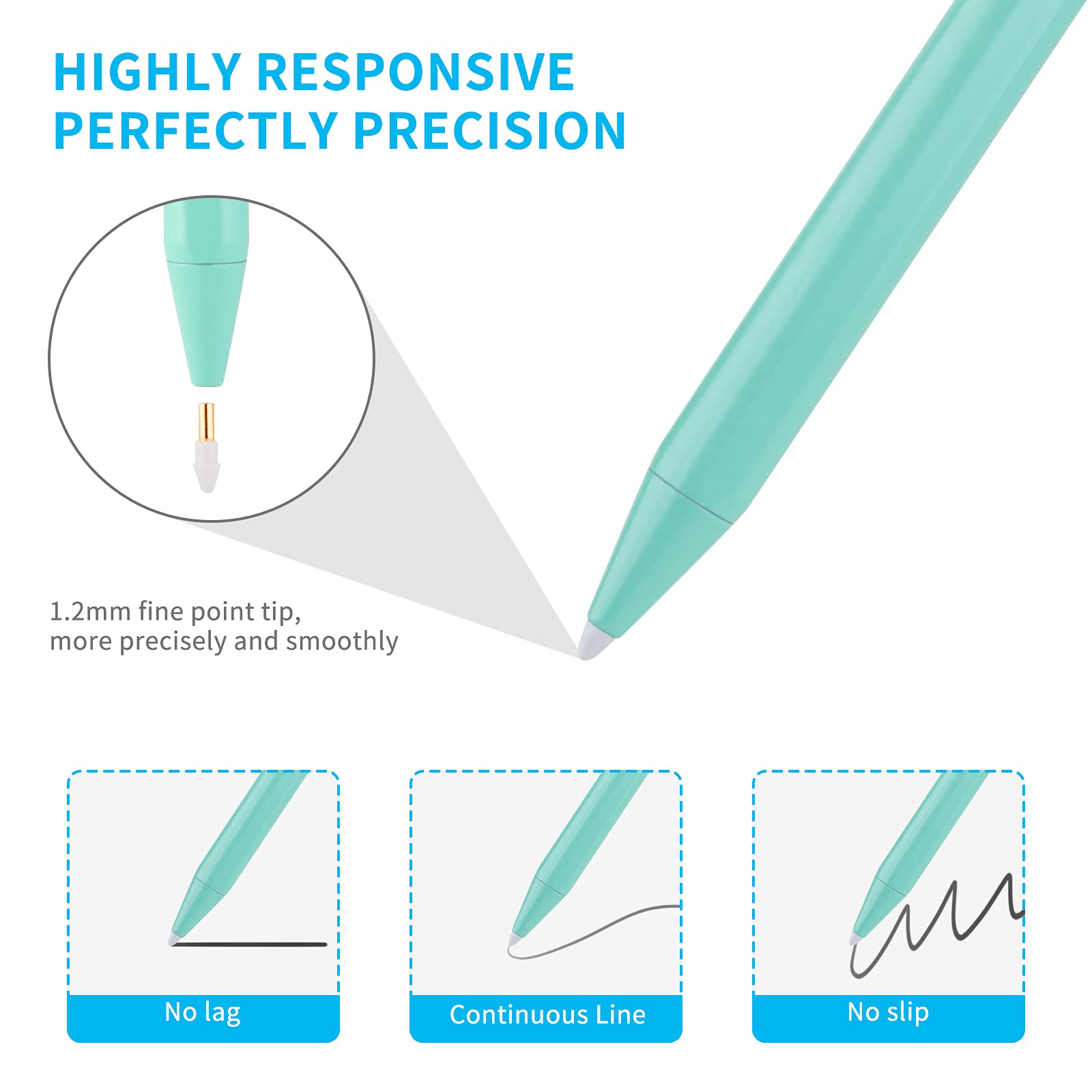 Apple Pencil for iPad 11th/10th/9th/8th Gen - Fine Tip Stylus with Palm Rejection | Perfect for Drawing & Note-Taking