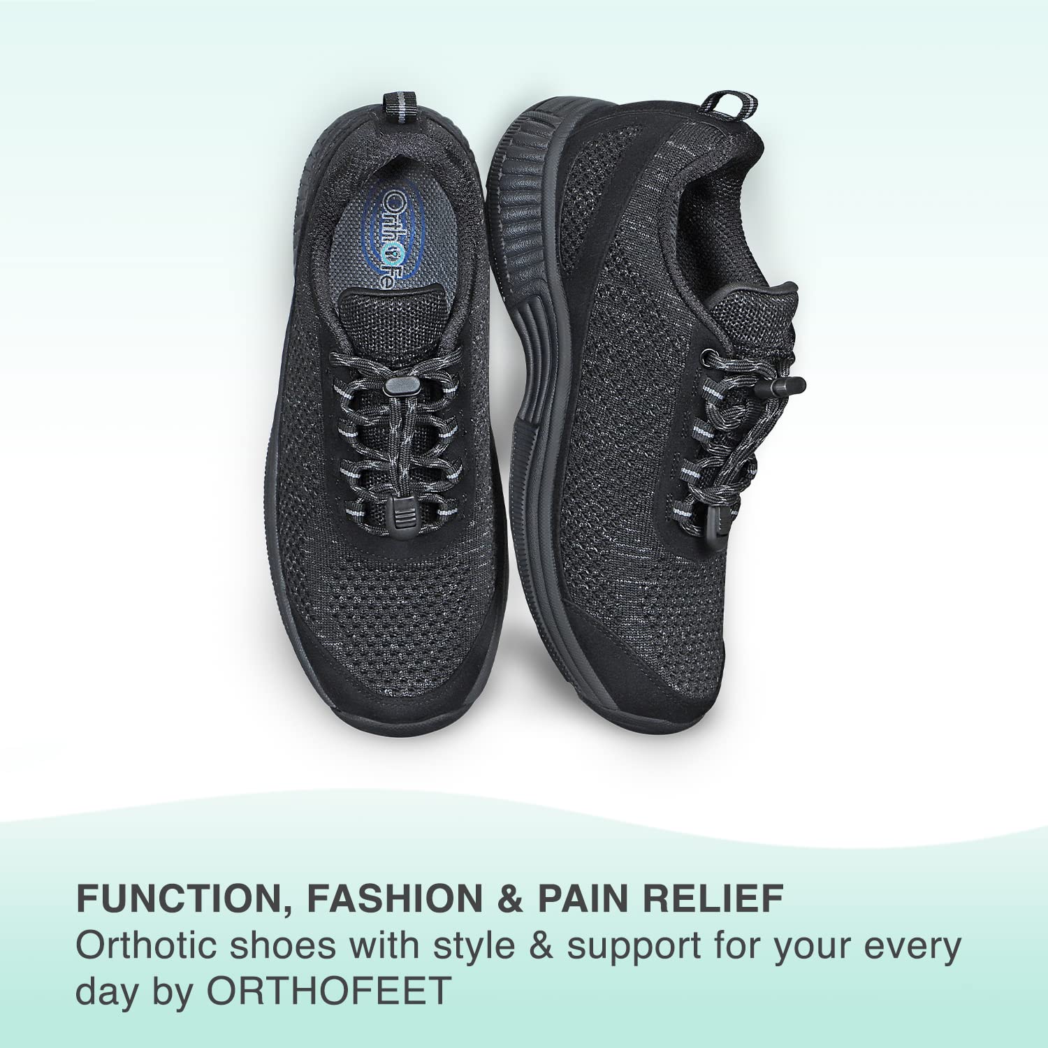 Orthofeet Women's Comfortable Orthopedic Tie-Less Knit Sneakers - Best for Foot Pain Relief, Plantar Fasciitis & Arch Support - Coral Walking Shoes for Work, Travel & Everyday Wear
