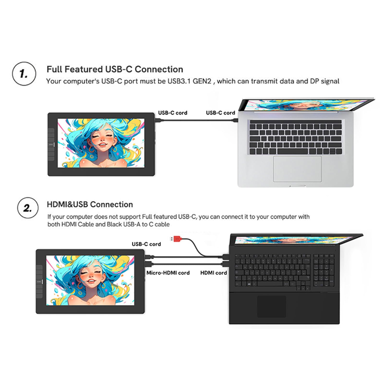 VEIKK VK1200 11.6 Inch Full-Laminated Graphic Drawing Tablet with Screen - Battery-Free Stylus, Tilt Function & 6 Customizable Shortcut Keys - Digital Art, Animation & Design (Requires Computer Connection) - Perfect for Artists, Illustrators & Graphic Designers