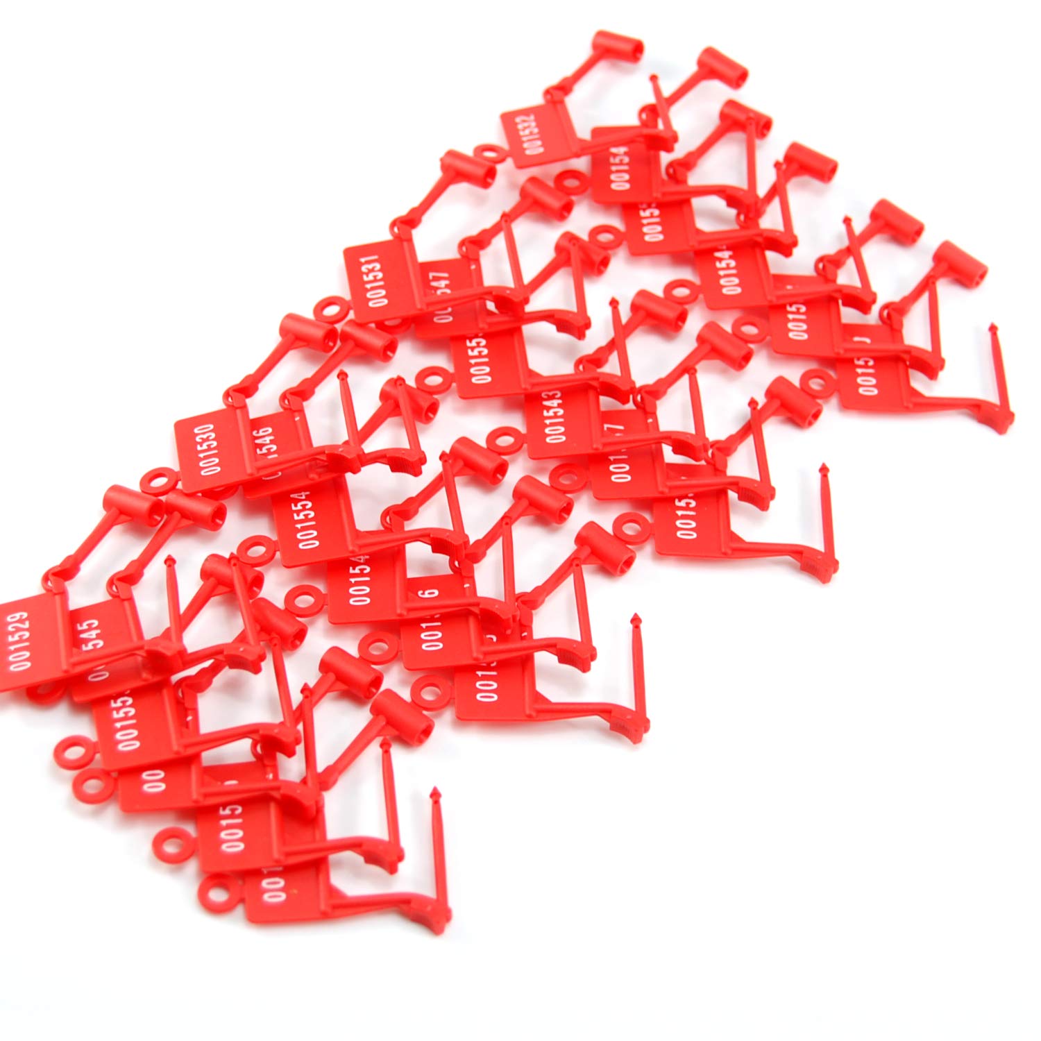 Tamper Proof Plastic Security Padlock Seals - Numbered Disposable Safety Locks for Luggage, Medical Supplies & Clothing (1000 PCS, Red) | Ideal for Hospitals, Warehouses & Travel Security