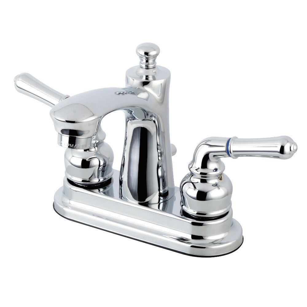 Kingston Brass FB7625NML 4-Inch Centerset Bathroom Faucet - Chrome Finish, Single Handle, Ideal for Bathroom Sink Vanity and Powder Room Installation