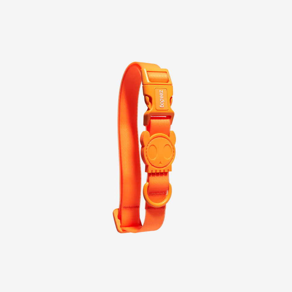 Neopro Tangerine Dog Collar - Adjustable Pet Collar for Small Medium Large Dogs | Durable Nylon Material | Reflective Stitching for Night Safety | Perfect for Walking, Training & Outdoor Adventures