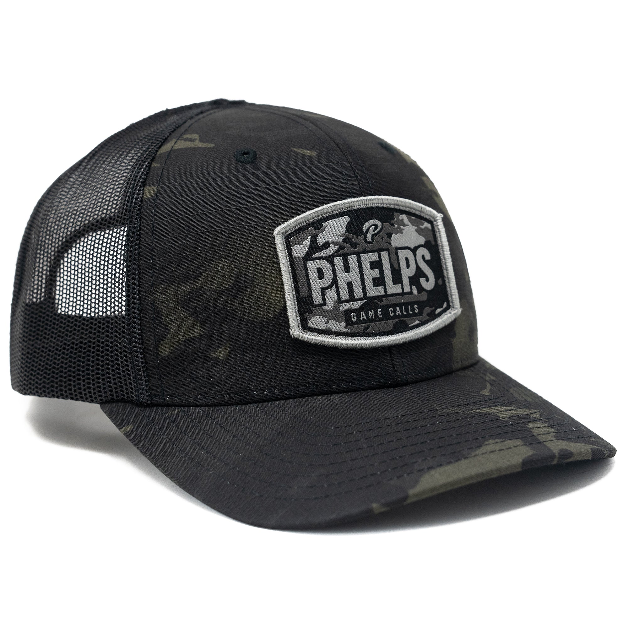 Phelps Camo Badge Cap Hat - Military Style Adjustable Baseball Cap for Outdoor Hunting, Fishing & Tactical Adventures