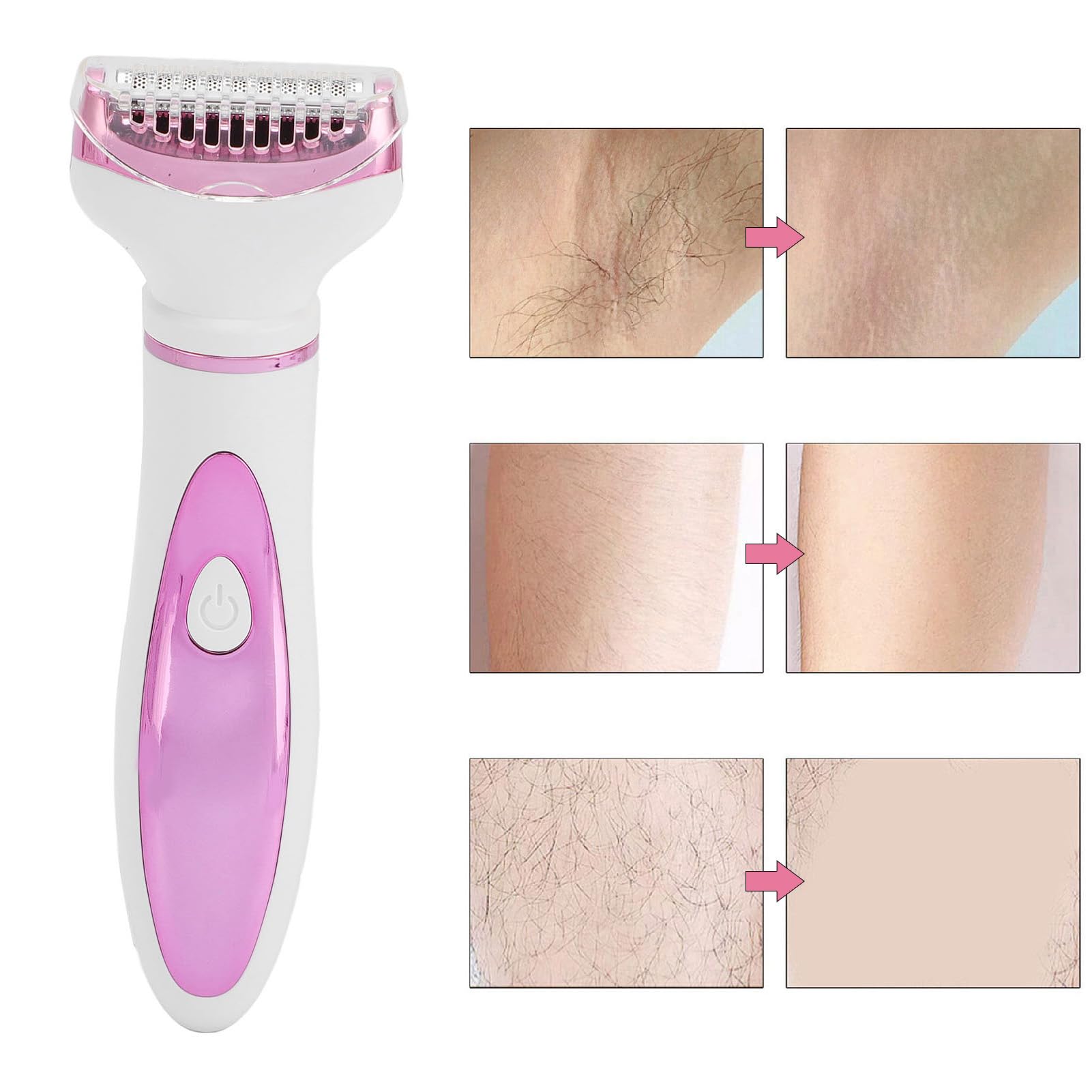 Rechargeable Cordless Women's Electric Body Hair Trimmer Set - 4-in-1 LCD Display Pubic & Bikini Hair Clipper for Smooth Skin - Perfect for Travel, Gym & Personal Grooming at Home