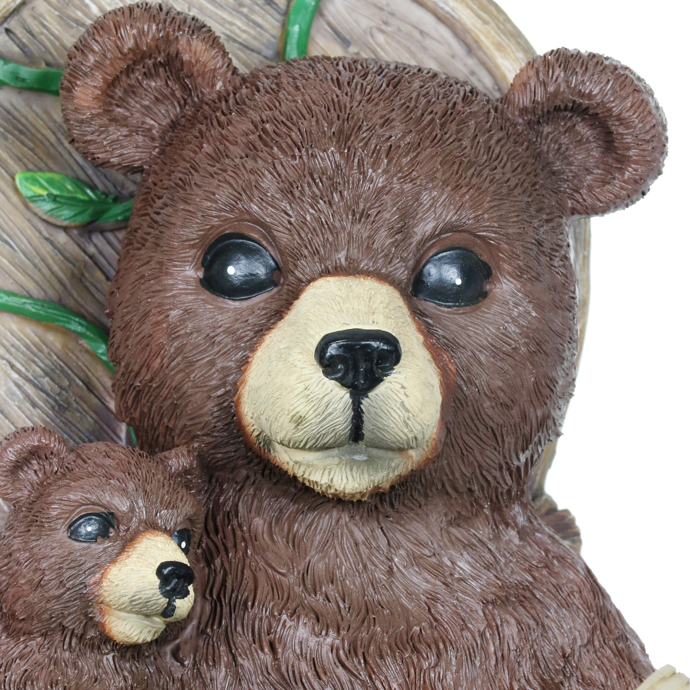 Solar-Powered Bear Family Reading Statue with LED Book – Outdoor Garden Decoration for Patio, Lawn & Yard – 9 x 12.5 Inch Exhart Garden Sculpture – Perfect for Storybook Gardens & Cozy Outdoor Spaces
