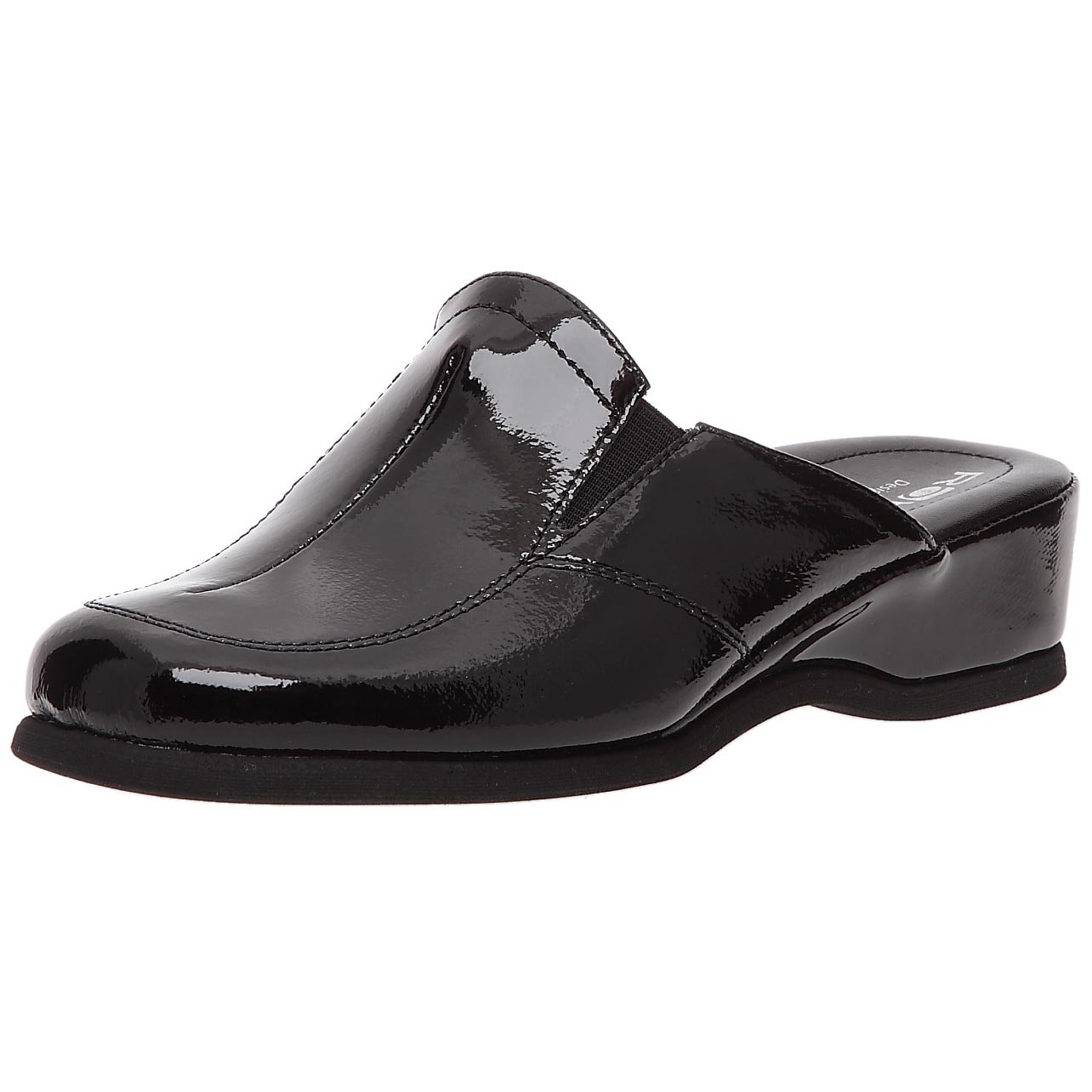 Women's Slip-On Clogs Slippers - Comfortable Black Vernis Noir House Shoes Size 7 | Perfect for Indoor Relaxation, Spa Days & Cozy Home Wear