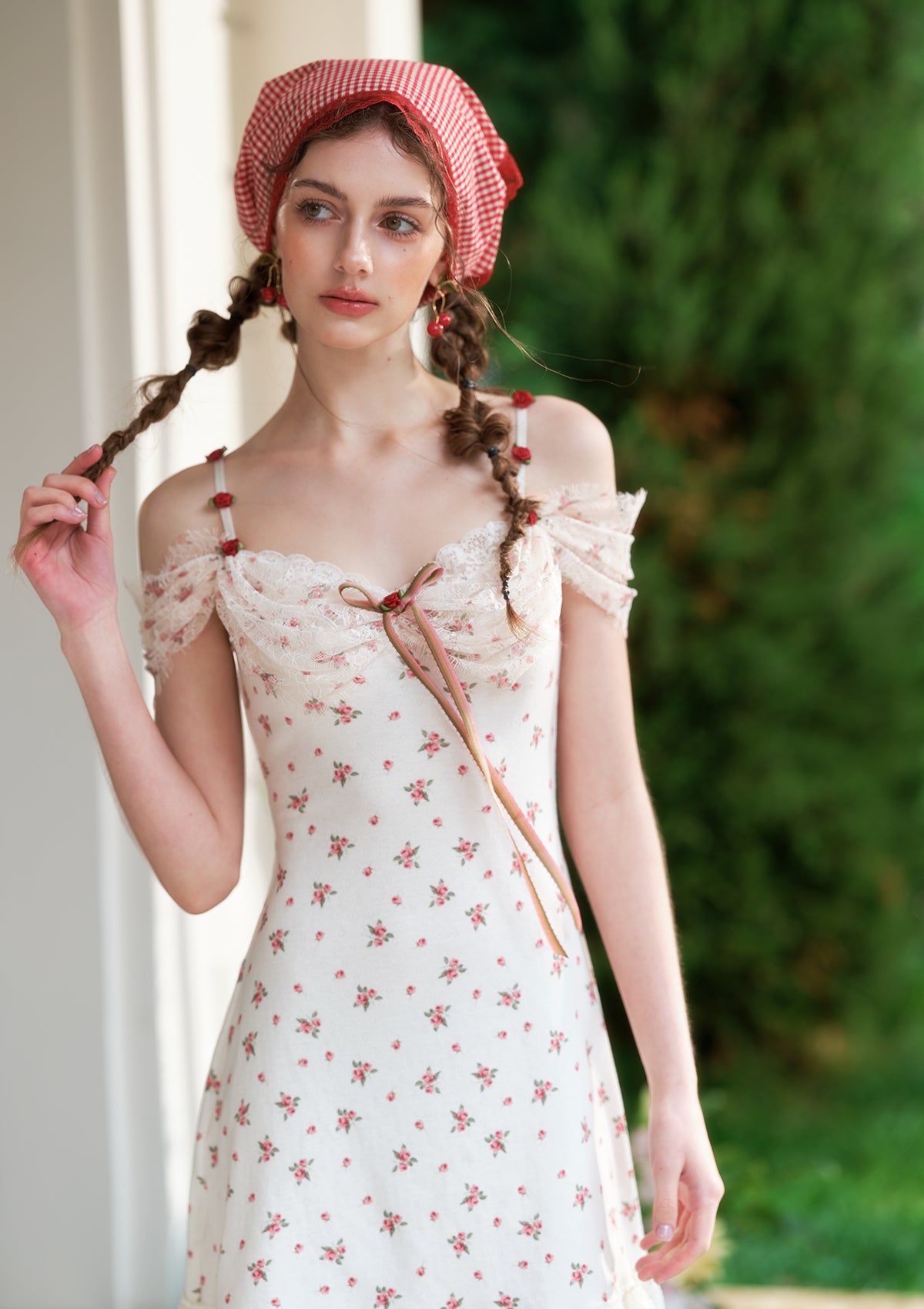 Little Red Rose Dress for Girls - Elegant Floral Party Dress for Weddings, Birthdays & Special Occasions